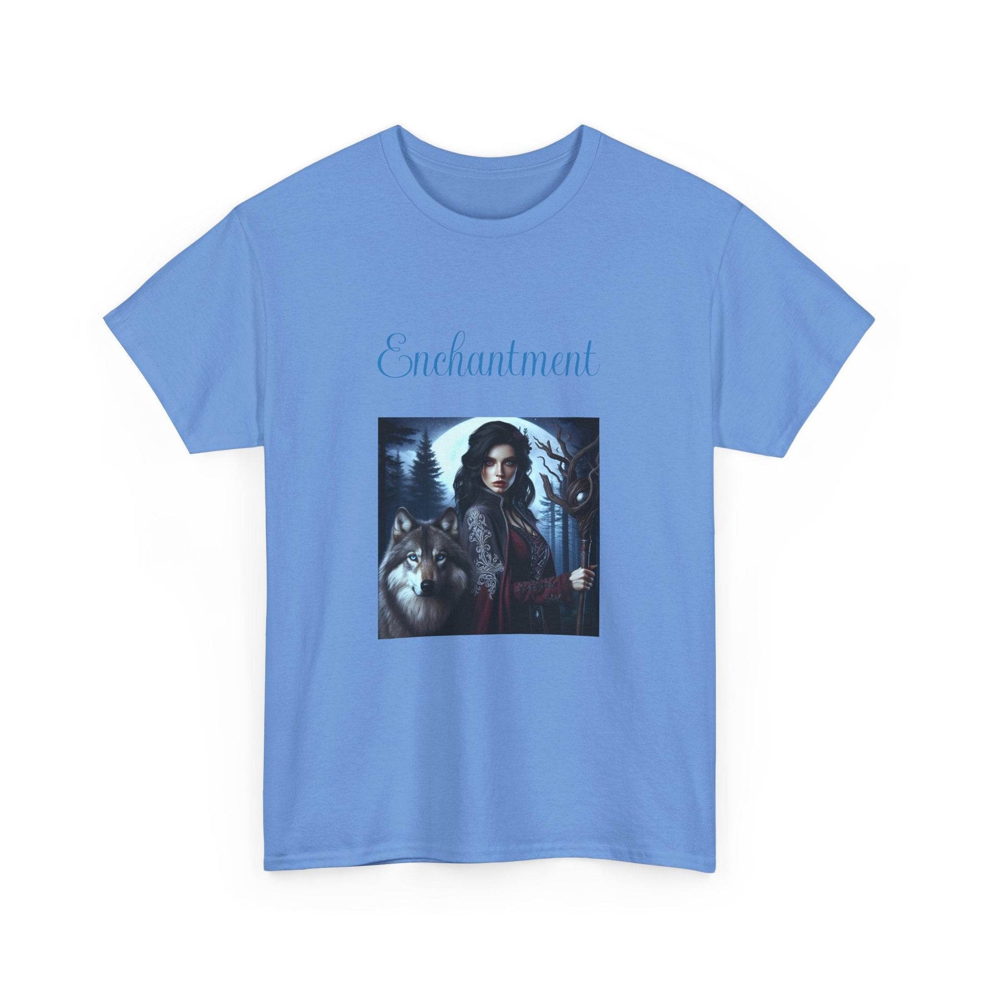 Enchanting Wolf Graphic Tee - Unisex Heavy Cotton T-Shirt for Nature Lovers - The Dreamer's Bookshop.