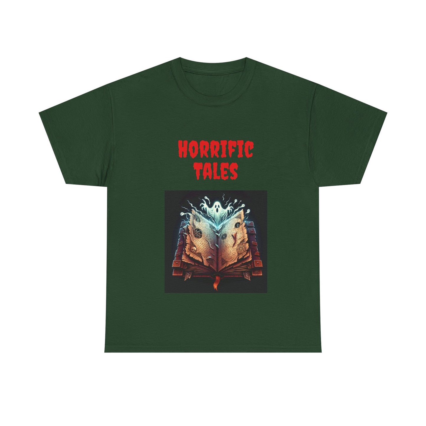 Book Lover's Unisex Heavy Cotton Tee - "Horrific Tales" - The Dreamer's Bookshop.