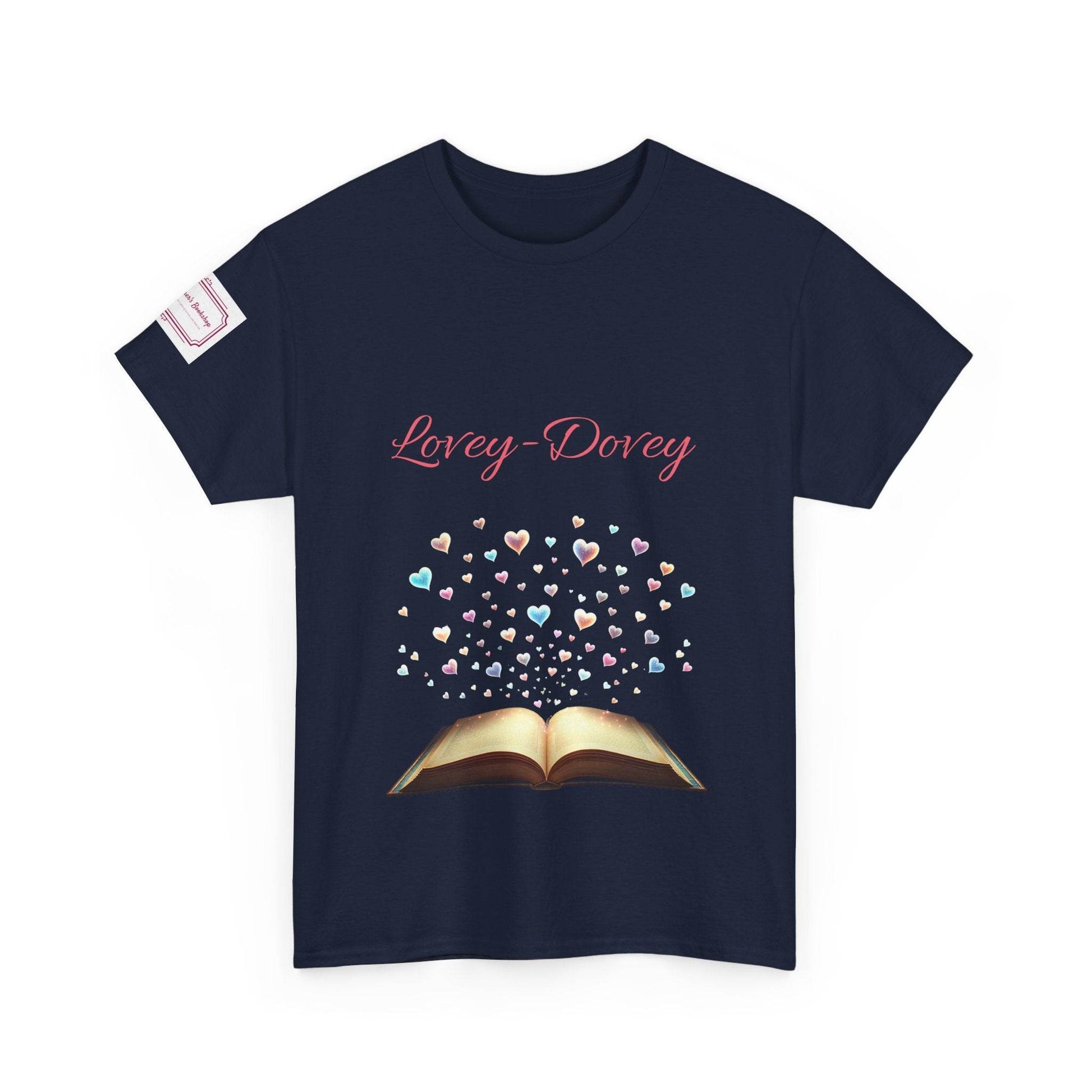 Lovey-Dovey - Unisex Heavy Cotton Tee - Sweet Romance - The Dreamer's Bookshop.