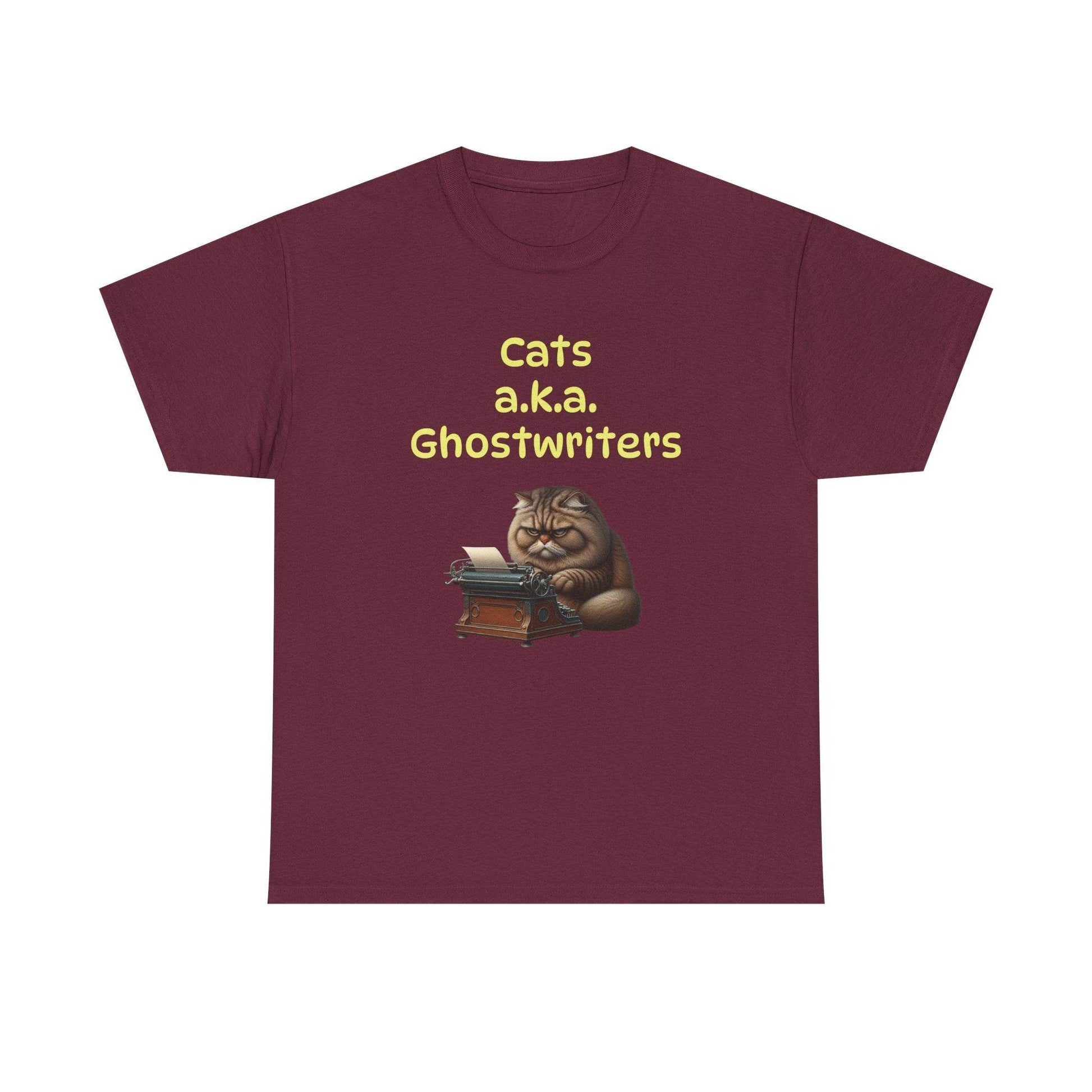 Cats Ghostwriters - A Unisex Heavy Cotton Tee - Perfect Gift for Book Lovers - The Dreamer's Bookshop.