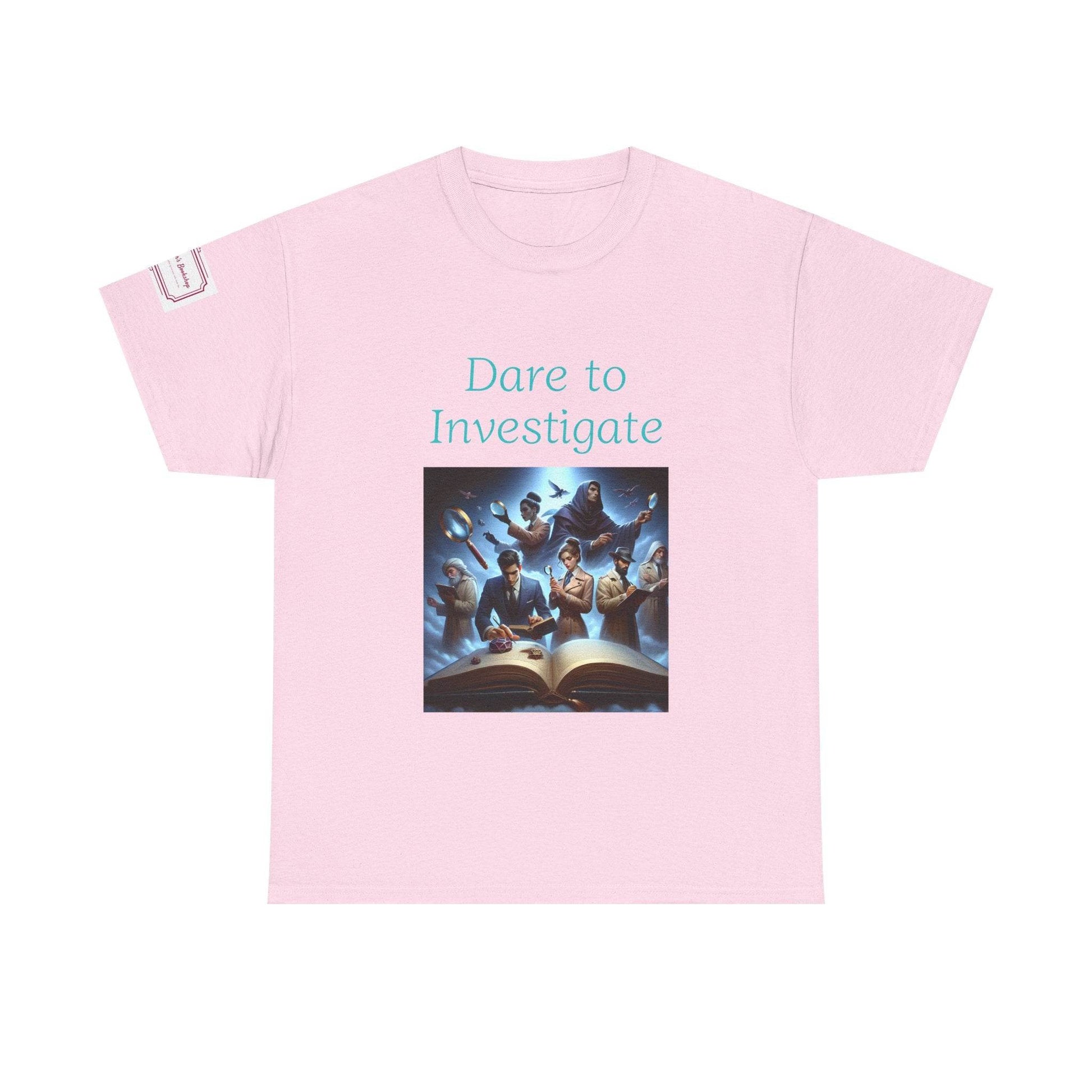 Investigate - Graphic Unisex Heavy Cotton Tee - Crime/Mystery Books - The Dreamer's Bookshop.