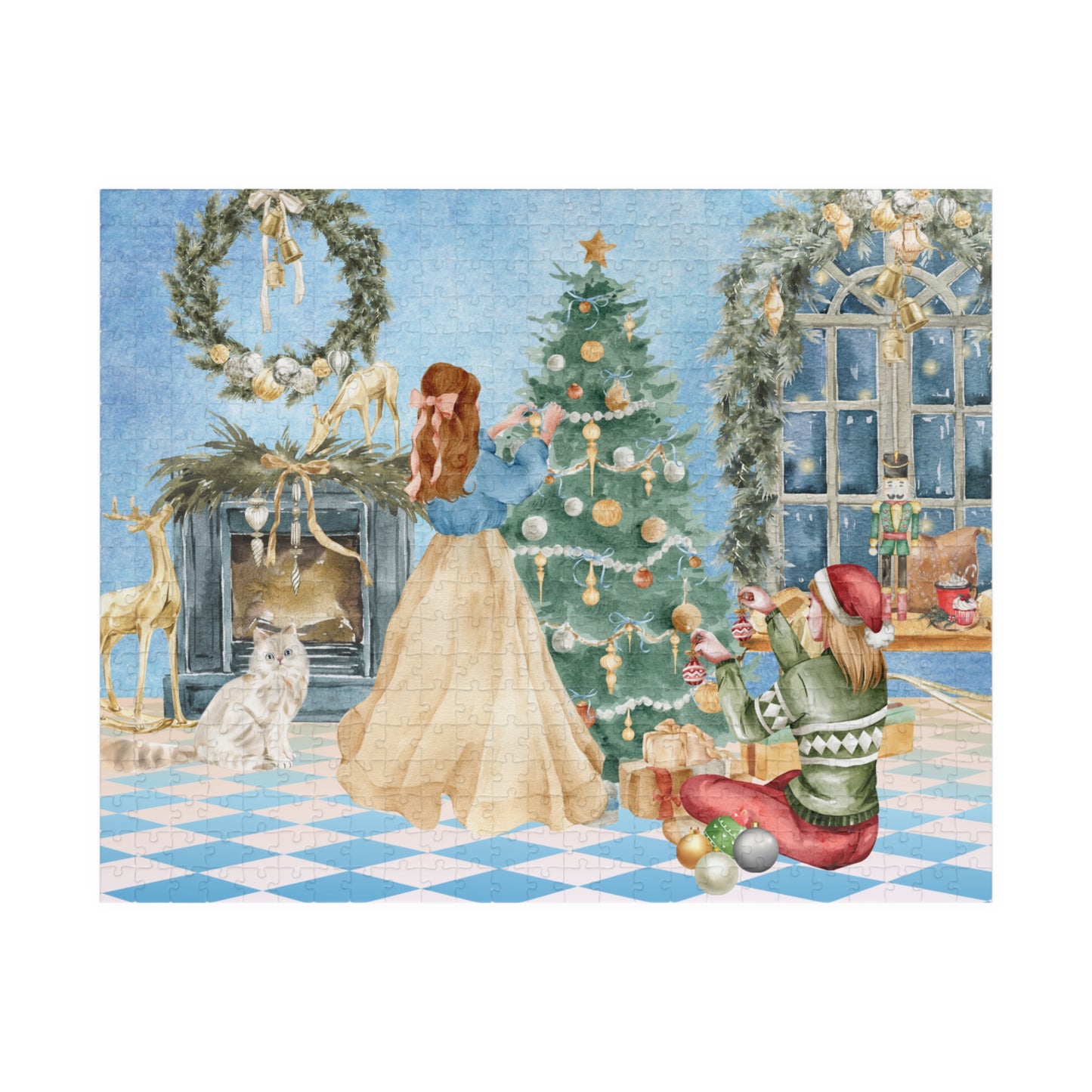 Christmas Morning Family Puzzle — Holiday Scene Jigsaw (110/252/520/1014 pcs)