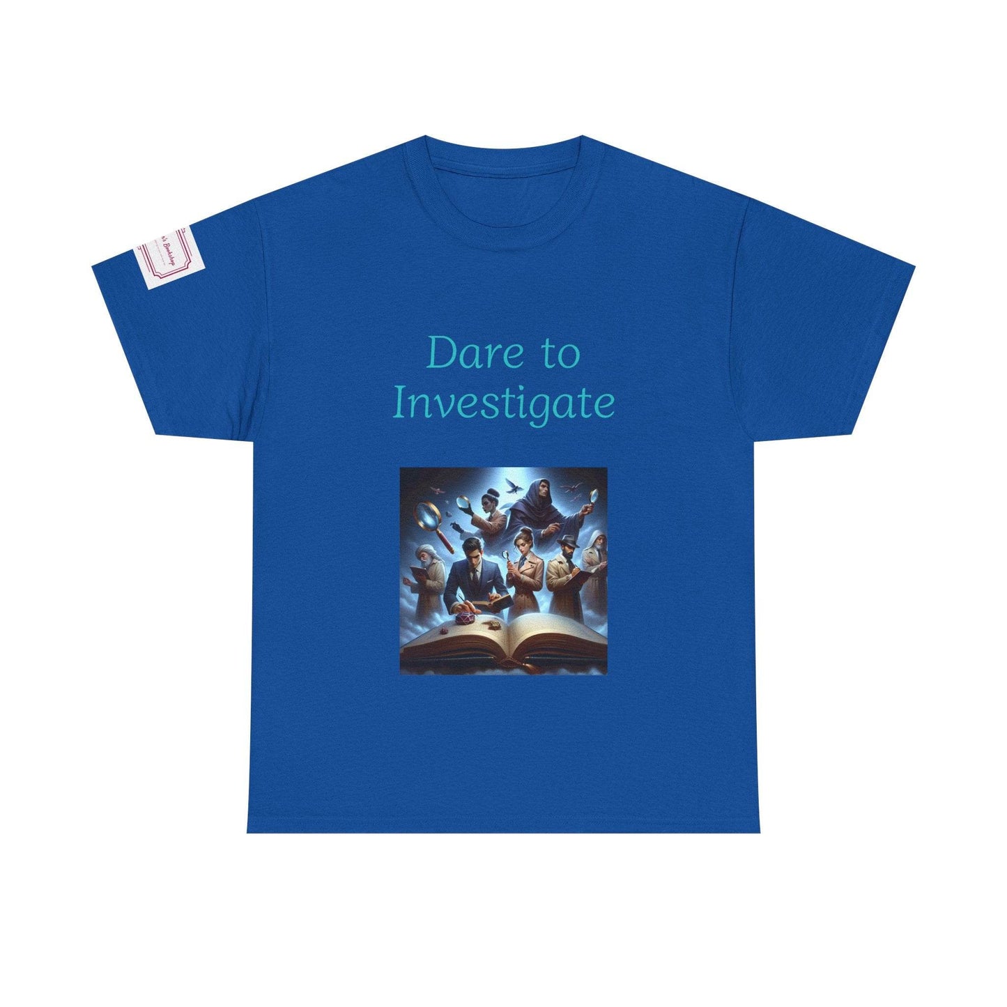Investigate - Unisex Heavy Cotton Tee - Crime/Mystery Books - The Dreamer's Bookshop.