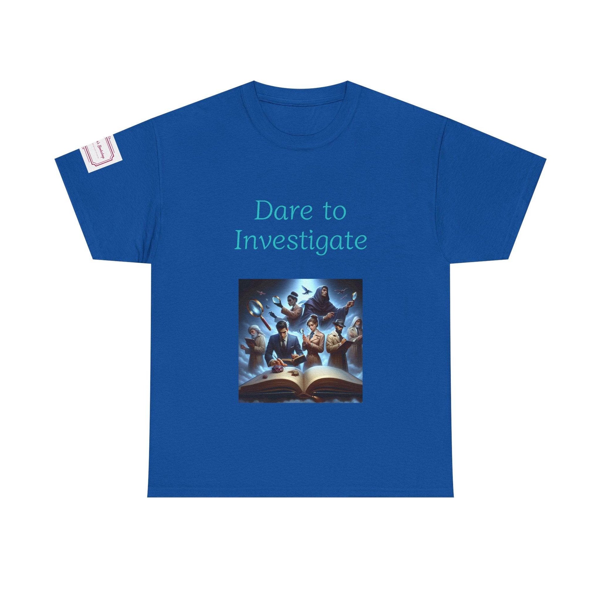 Investigate - Unisex Heavy Cotton Tee - Crime/Mystery Books - The Dreamer's Bookshop.
