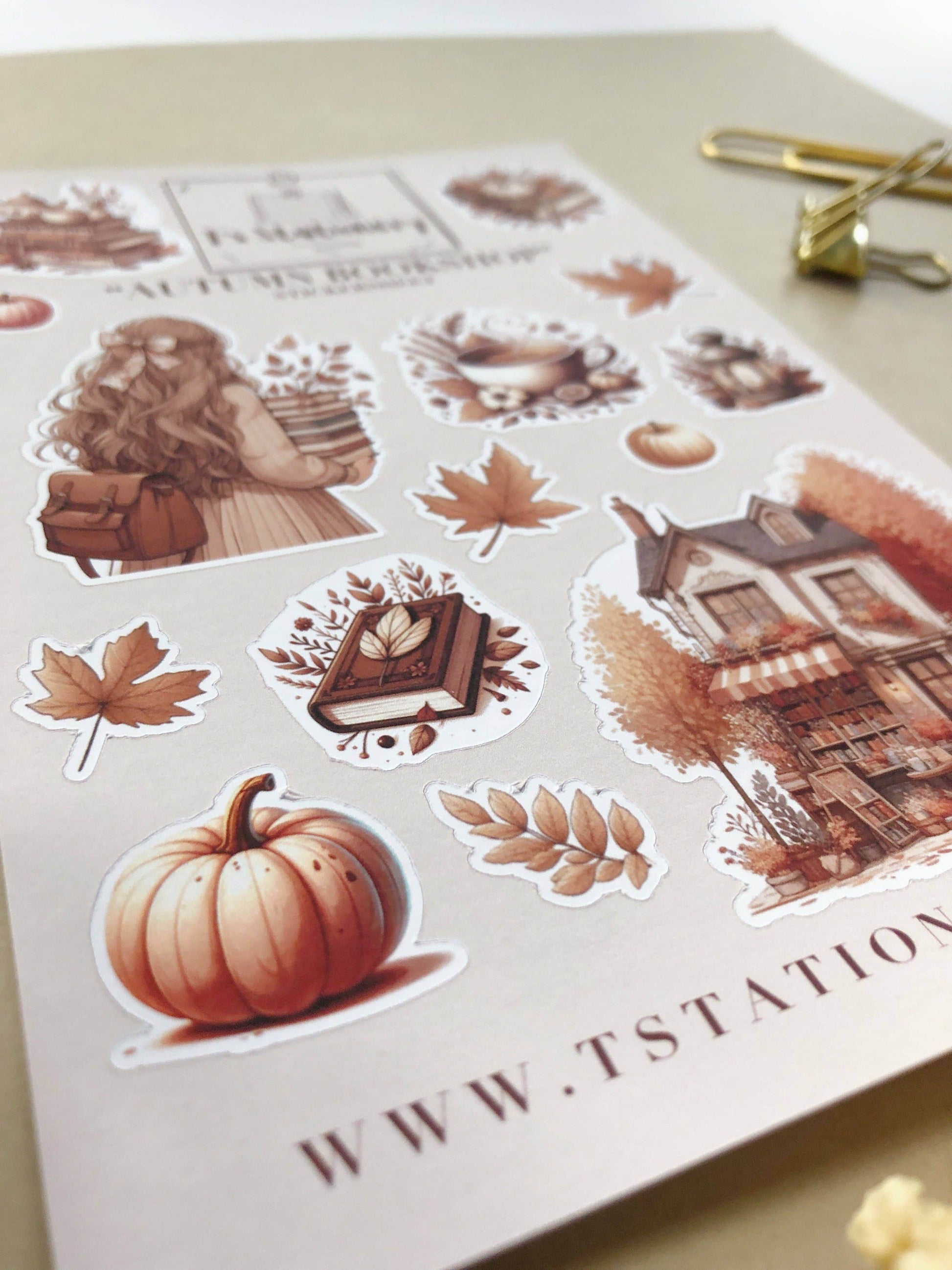 T's Stationery - Stickervel „Autumn Bookshop” - The Dreamer's Bookshop.