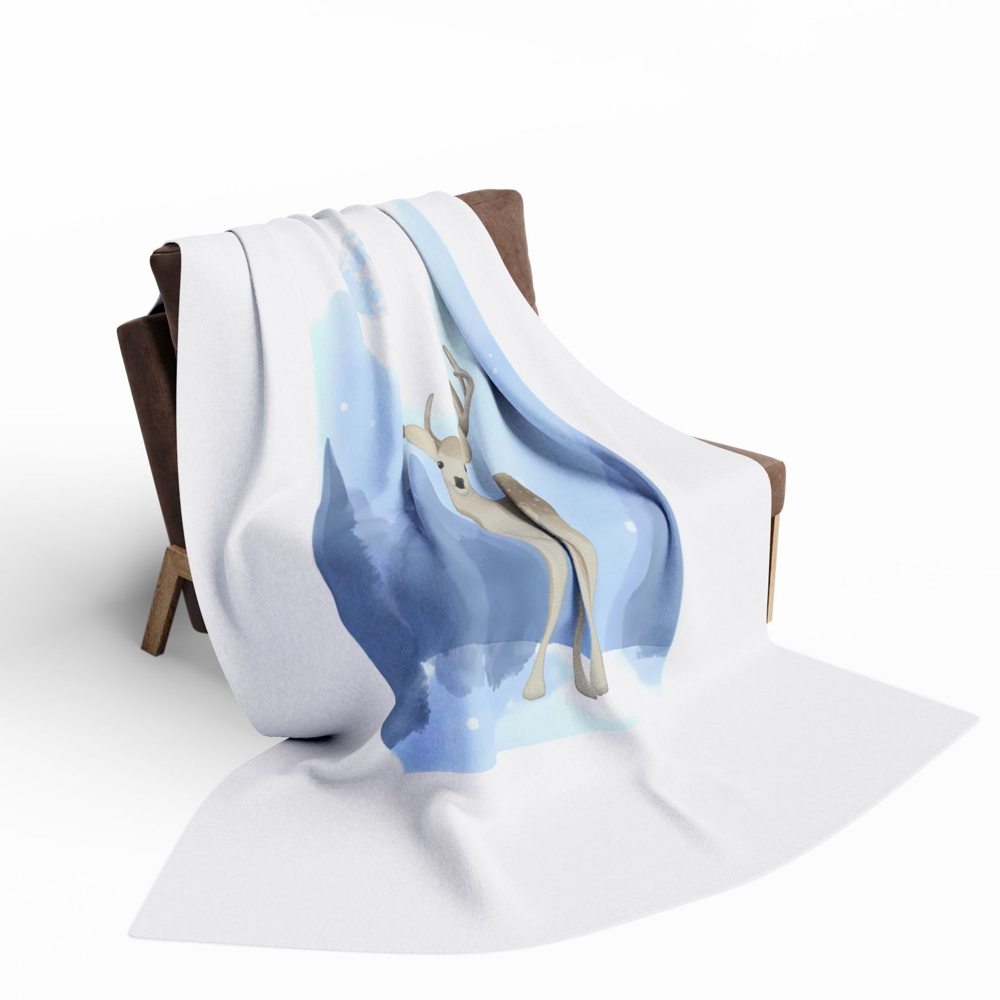 Cozy Arctic Fleece Blanket - Winter Deer Design