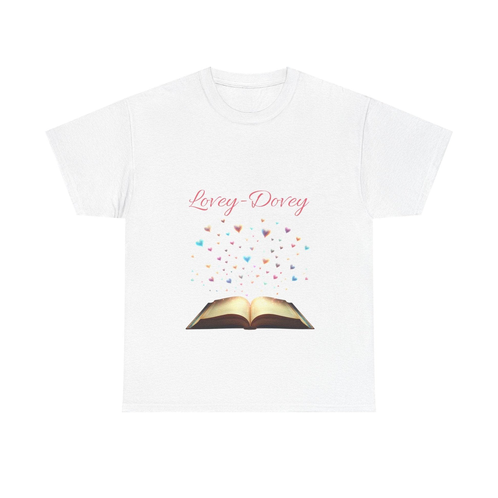 Lovey - Dovey - Unisex Heavy Cotton Tee - Sweet Romance - The Dreamer's Bookshop.