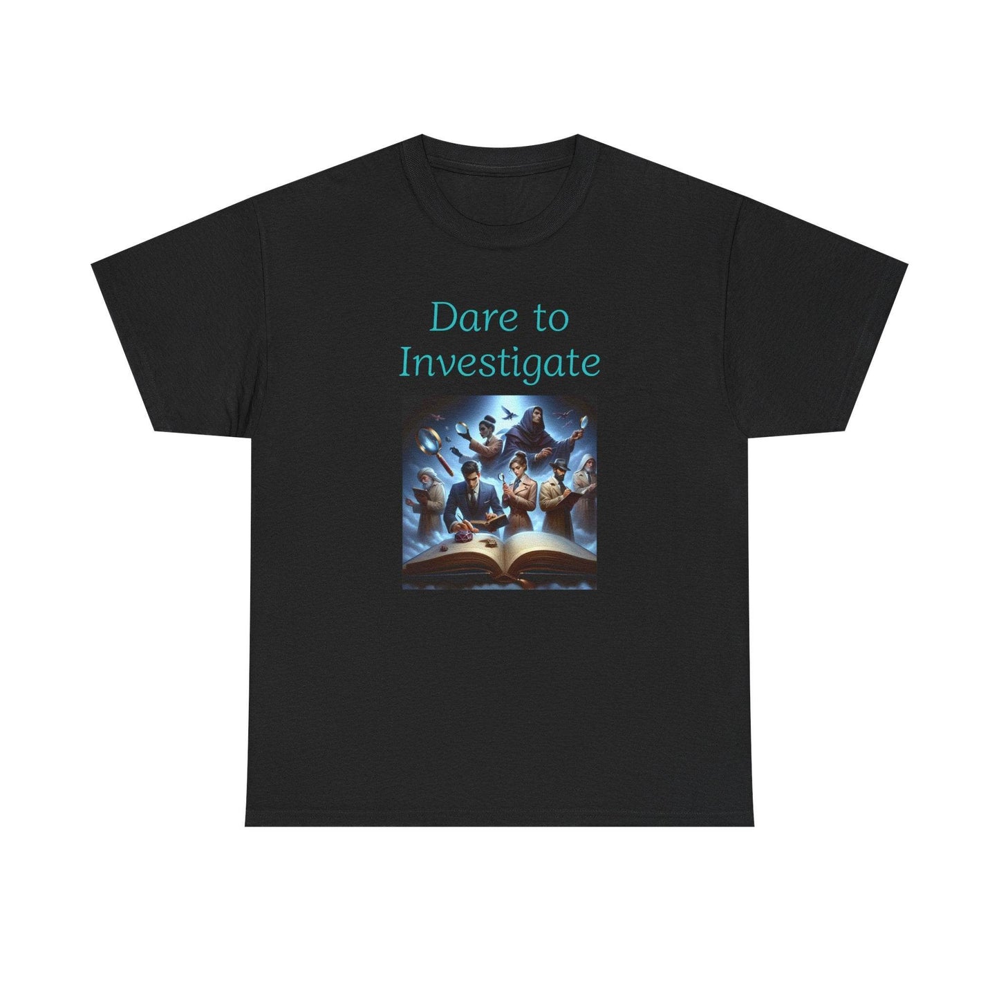 Investigate - Graphic Tee - Unisex Heavy Cotton T-Shirt Crime/Mystery Books - The Dreamer's Bookshop.