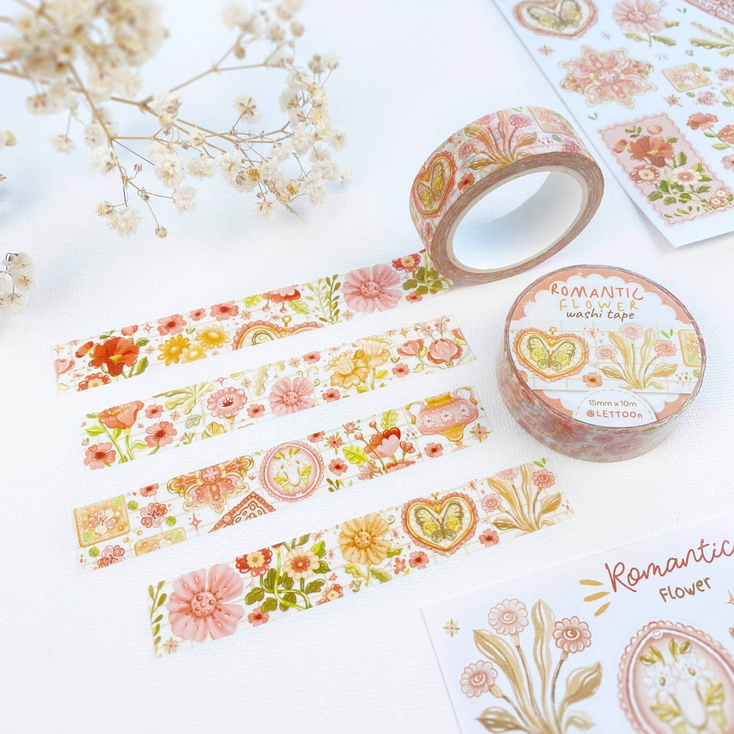 LETTOOn - Washi-tape - Romantische bloem - The Dreamer's Bookshop.