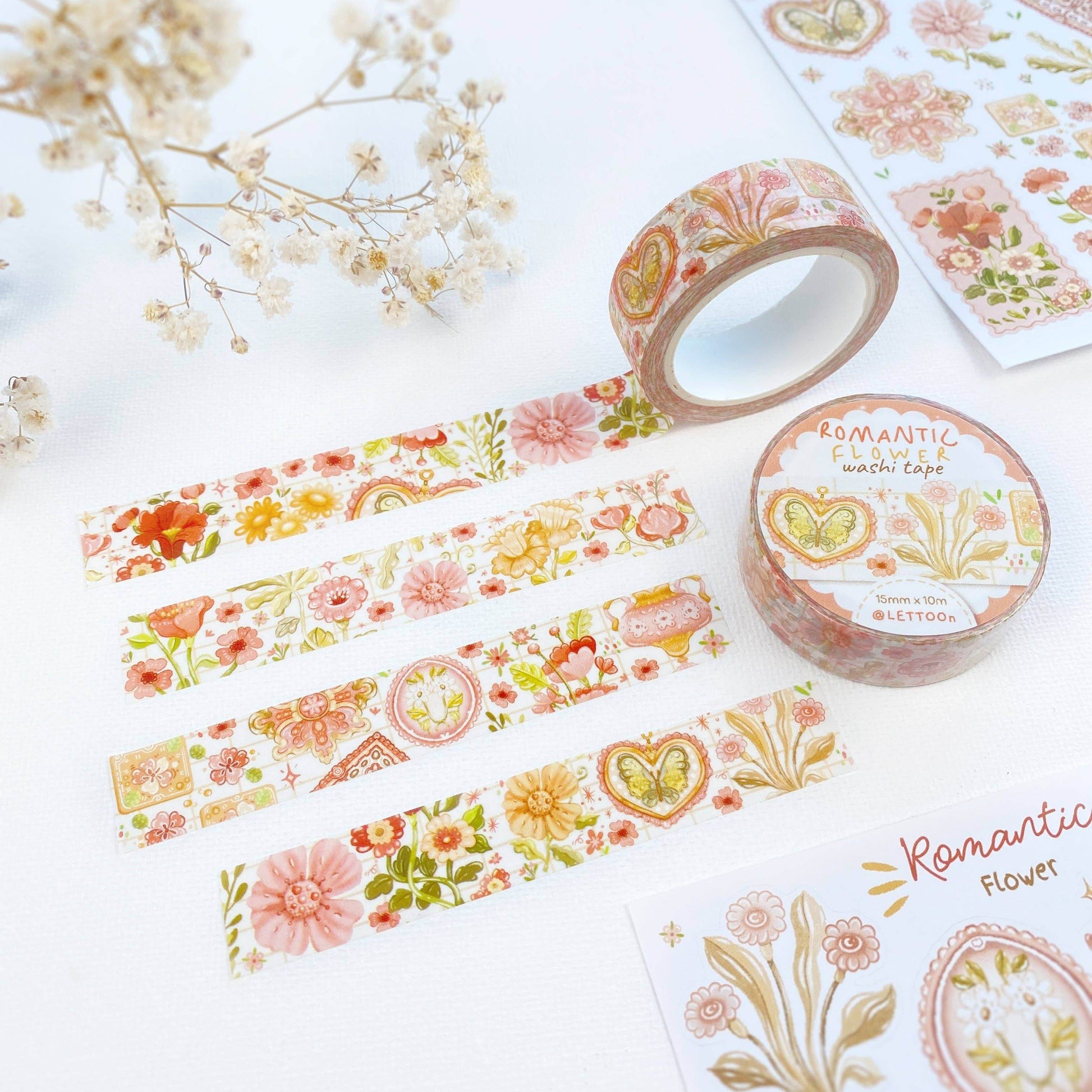 LETTOOn - Washi-tape - Romantische bloem - The Dreamer's Bookshop.