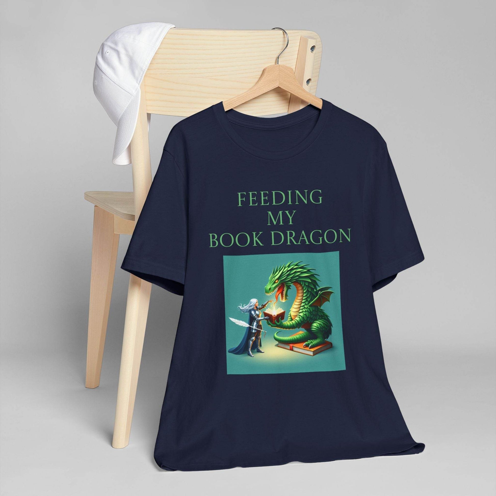 Unisex Jersey T-Shirt - Book Dragon - The Dreamer's Bookshop.
