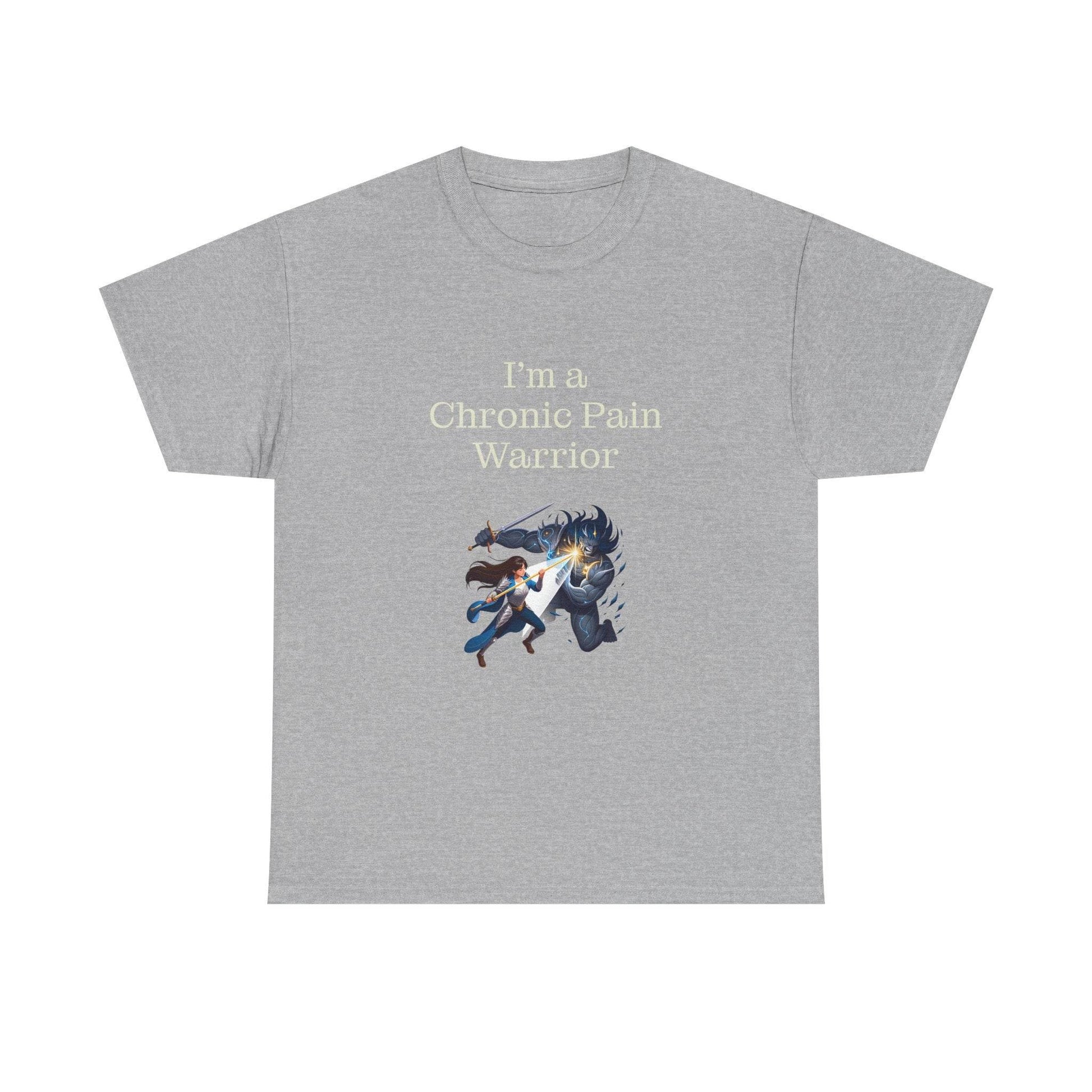 Chronic Pain Warrior Unisex Heavy Cotton Tee - Inspirational Battle T-Shirt - The Dreamer's Bookshop.