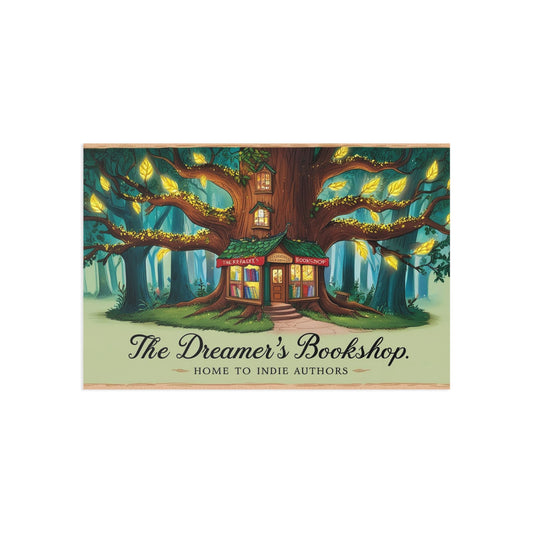 The Dreamer's Bookshop "Tree and Books" Art Print Card - The Dreamer's Bookshop.