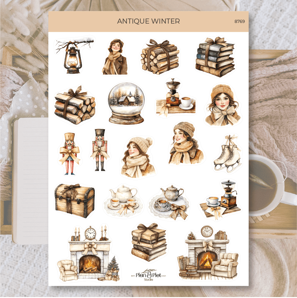 Plan & Plot Studio - Antieke winter | Stickers - The Dreamer's Bookshop.