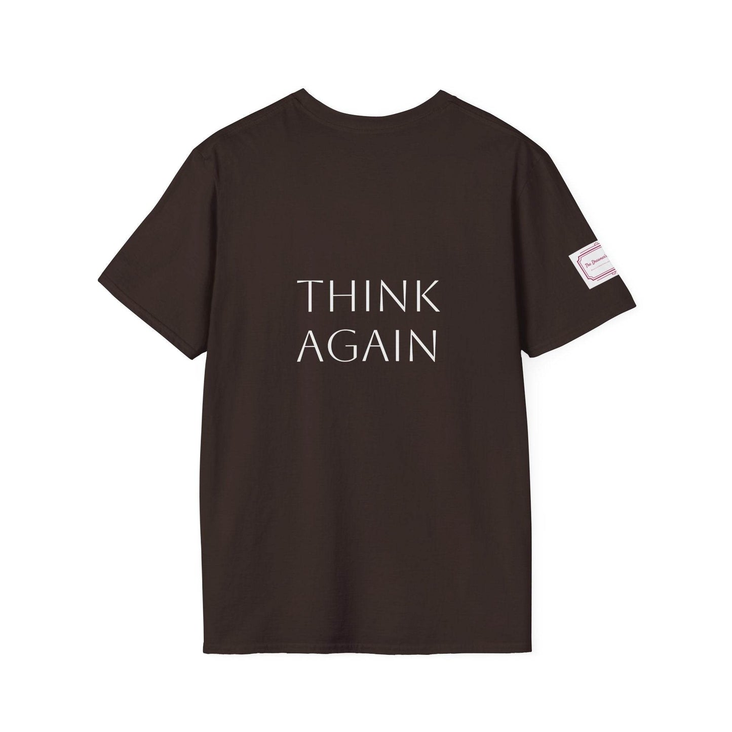 Inspirational Unisex Softstyle T-Shirt - 'Think Again' Motivational Design - The Dreamer's Bookshop.