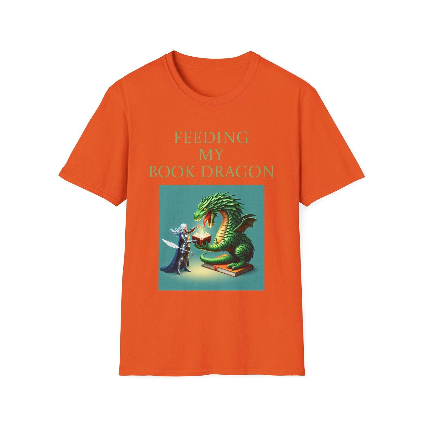 Unisex Softstyle T-Shirt - 'Book Dragon' - The Dreamer's Bookshop.