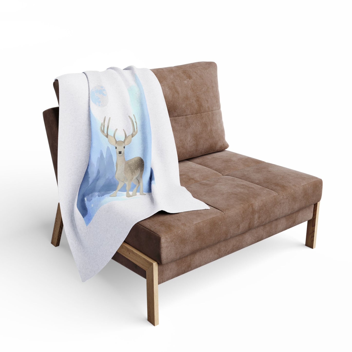 Cozy Arctic Fleece Blanket - Winter Deer Design