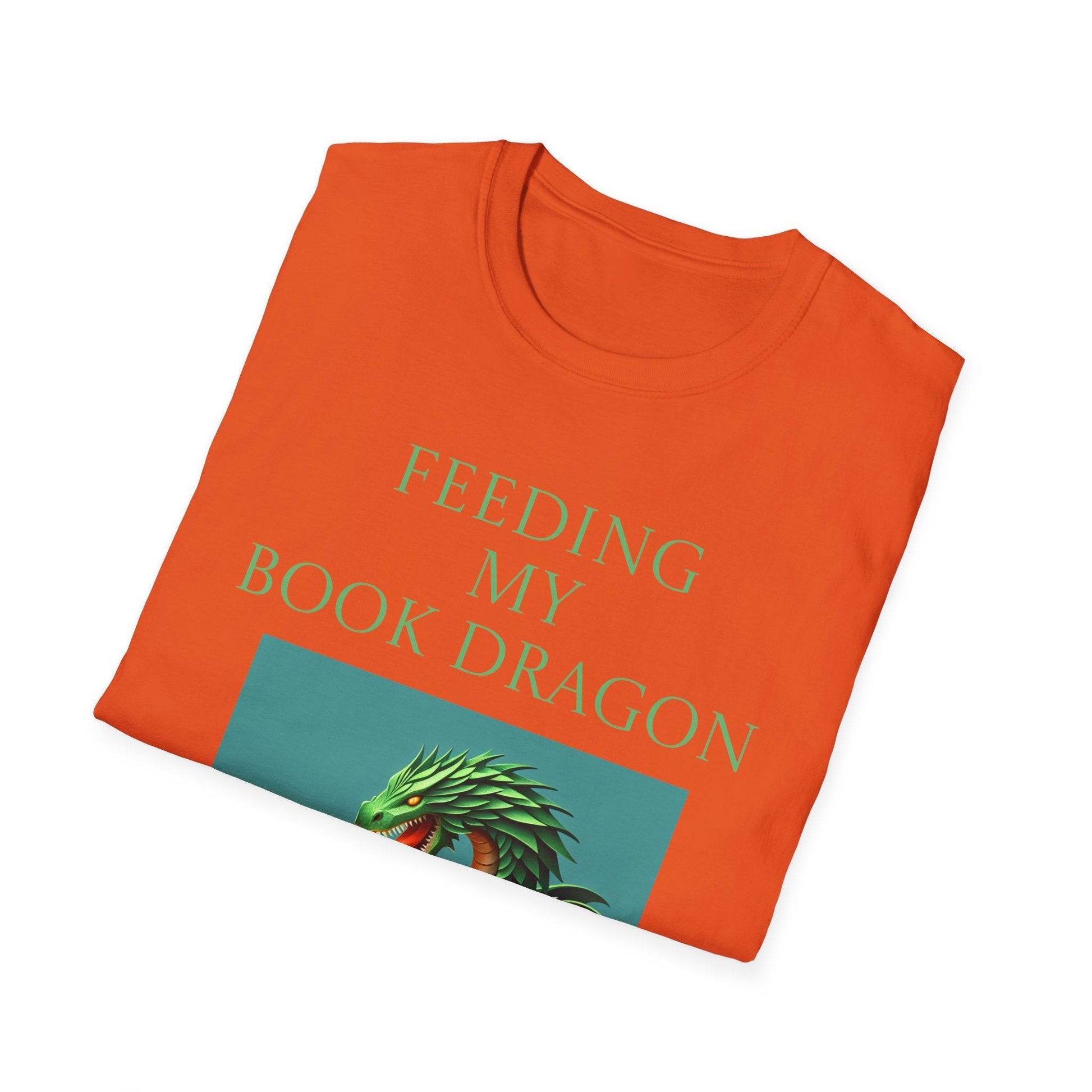 Unisex Softstyle T-Shirt - 'Book Dragon' - The Dreamer's Bookshop.