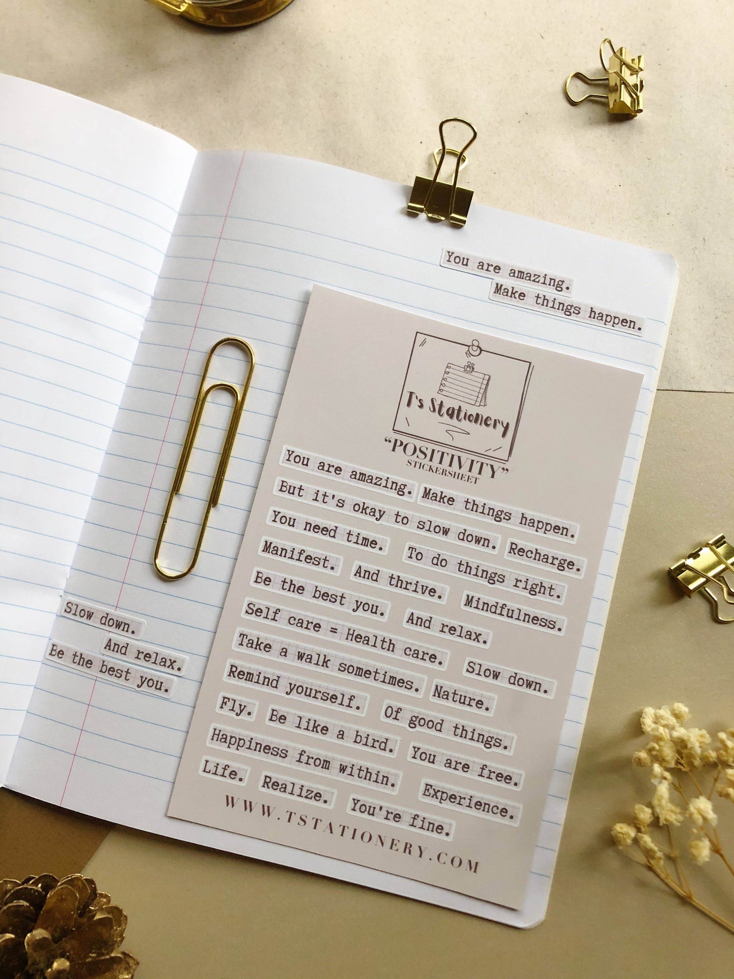 T's Stationery - Positieve stickers - The Dreamer's Bookshop.