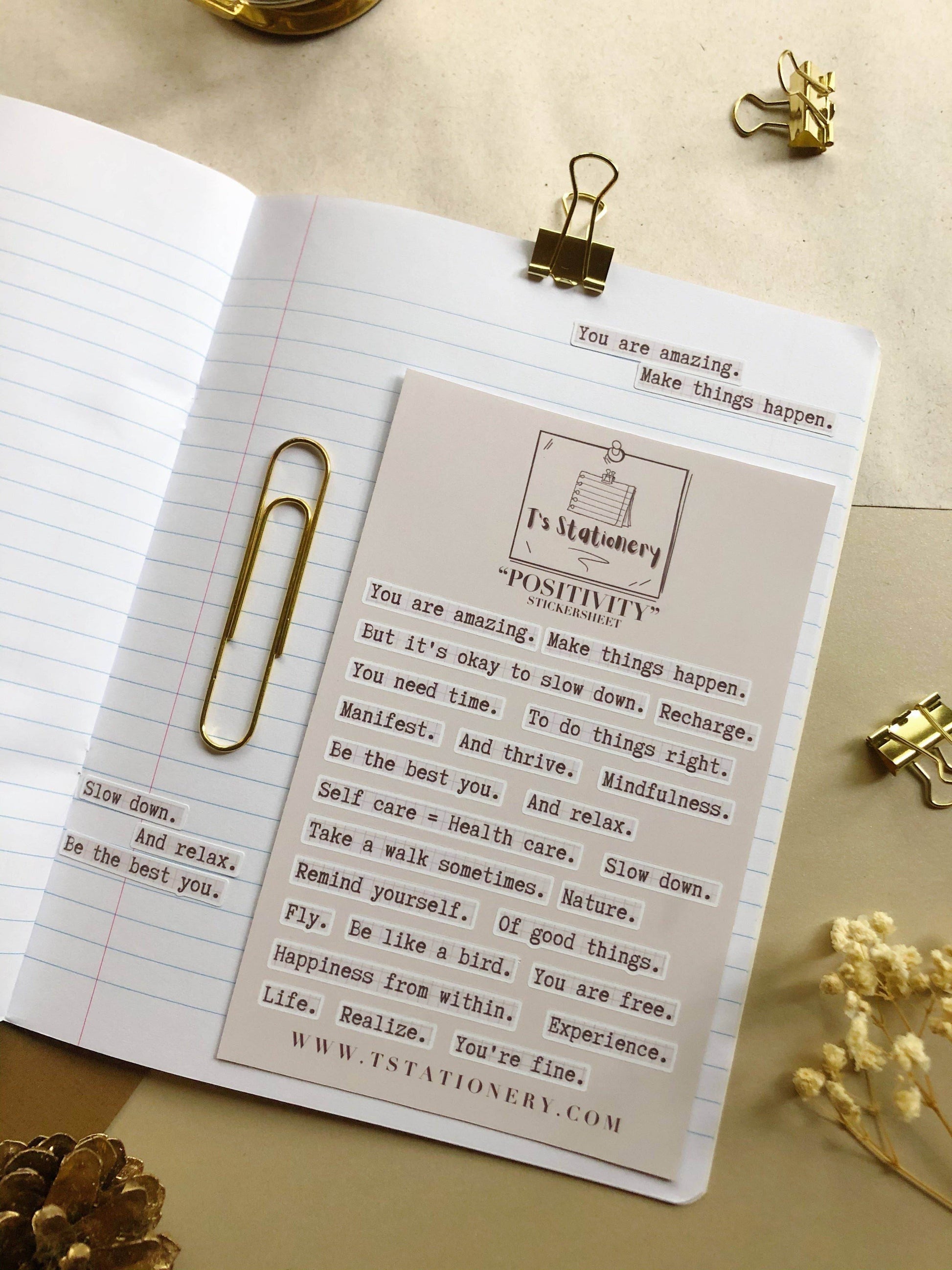 T's Stationery - Positieve stickers - The Dreamer's Bookshop.
