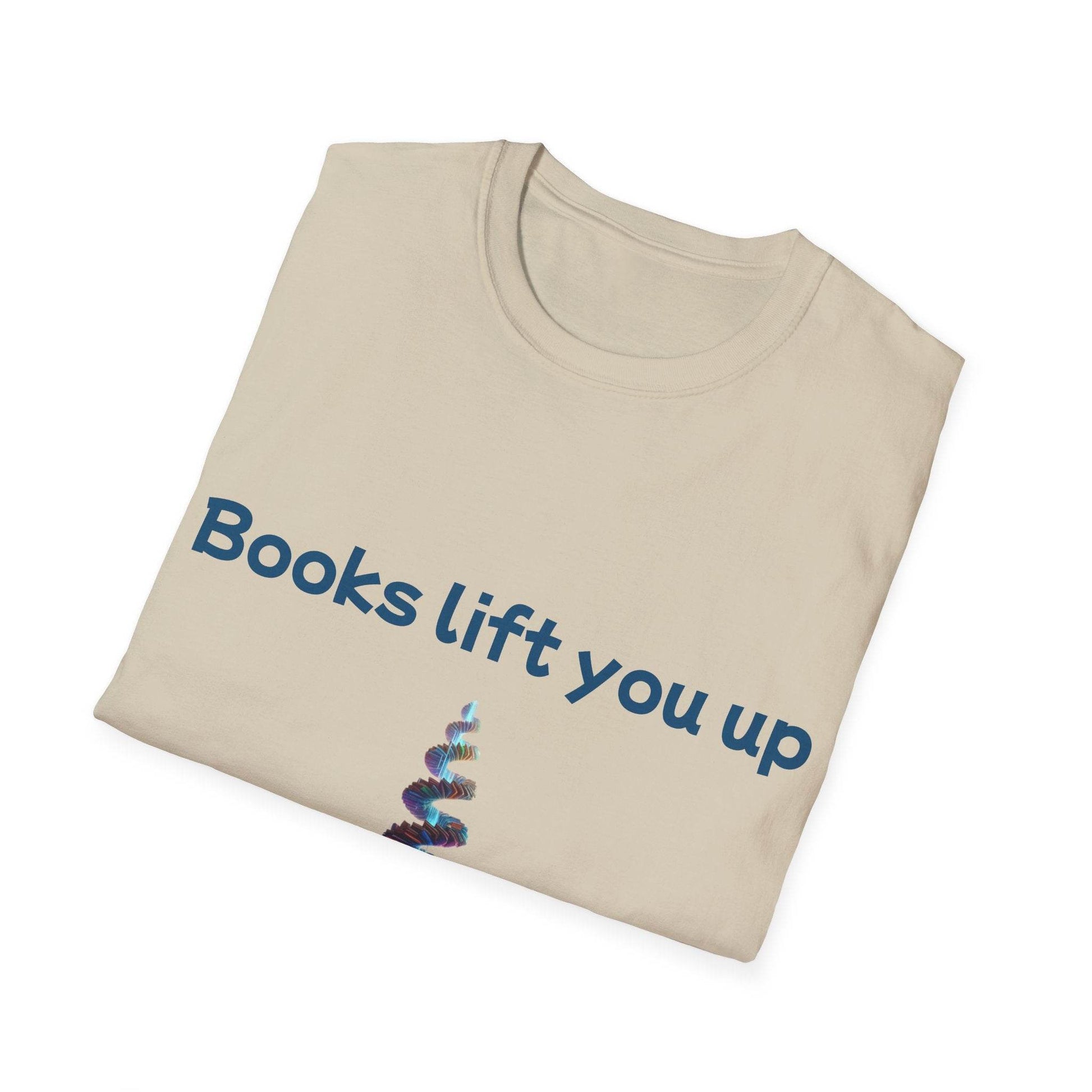 Inspirational Unisex Softstyle T-Shirt - Books Lift You Up - The Dreamer's Bookshop.
