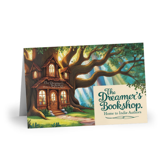 The Dreamer's Bookshop "Tree and Books" Art Print Card - The Dreamer's Bookshop.