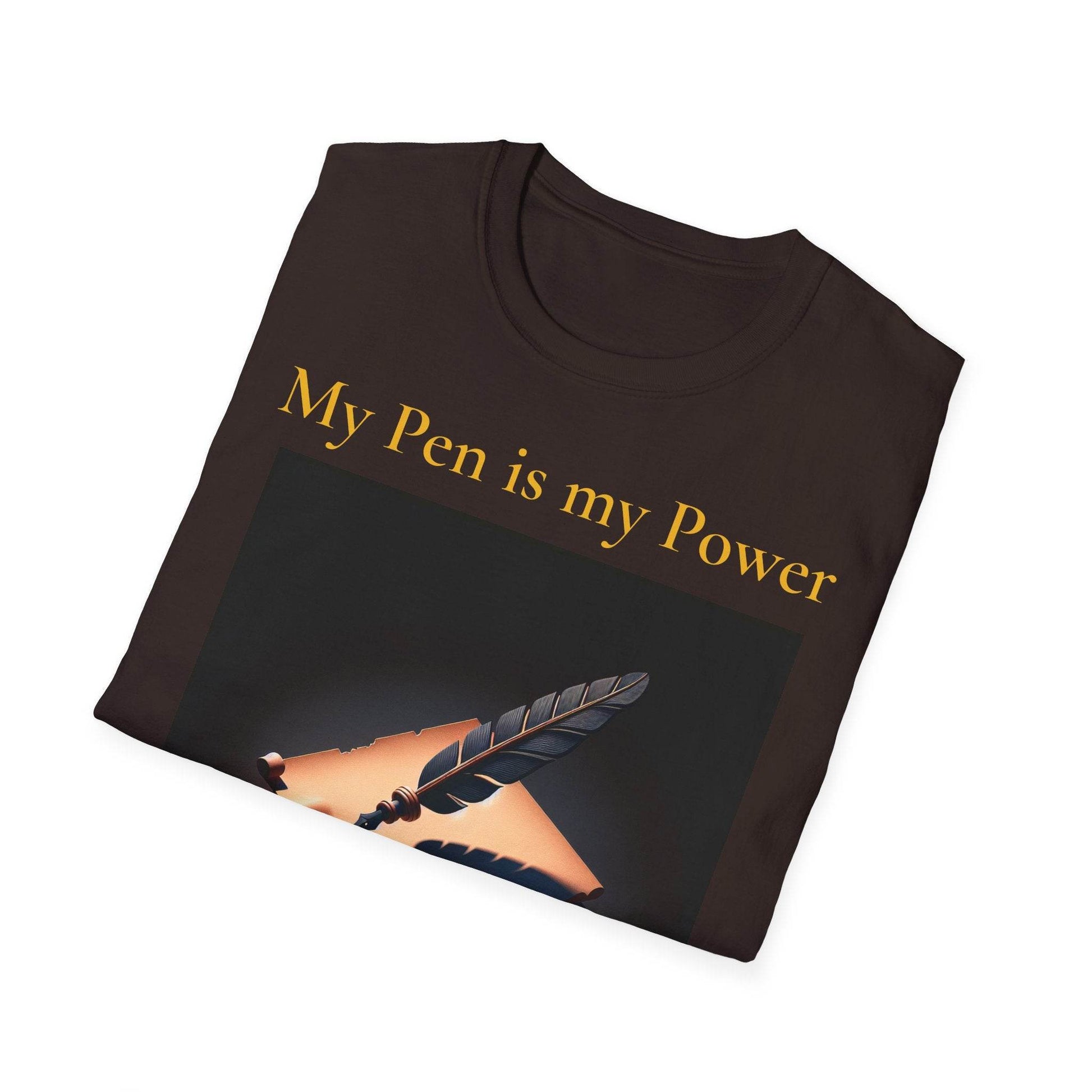Inspirational Unisex Softstyle T-Shirt - 'My Pen' Motivational Design - The Dreamer's Bookshop.