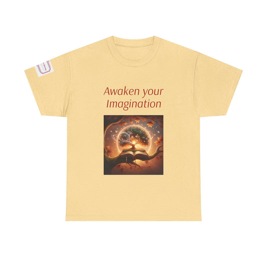 Awaken Your Imagination Unisex Heavy Cotton Tee - Inspiring Graphic T-Shirt for Creative Souls - The Dreamer's Bookshop.