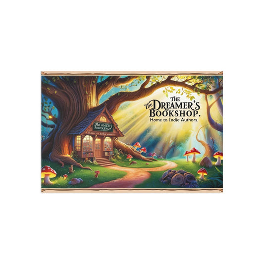 The Dreamer's Bookshop Tree and Books Art Print Card - The Dreamer's Bookshop.