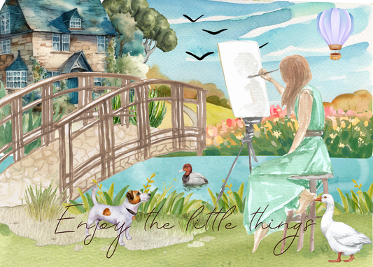 The Dreamer's Bookshop "Painting" Enjoy Little Things Card - The Dreamer's Bookshop.