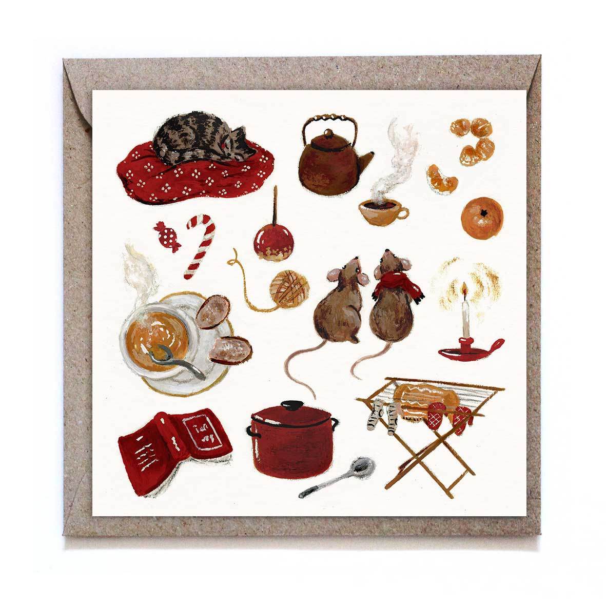 studiosatsch - Vakantie | Kerstkaart Cozy Winter House - The Dreamer's Bookshop.