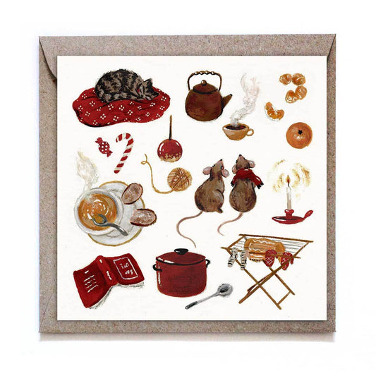 studiosatsch - Vakantie | Kerstkaart Cozy Winter House - The Dreamer's Bookshop.