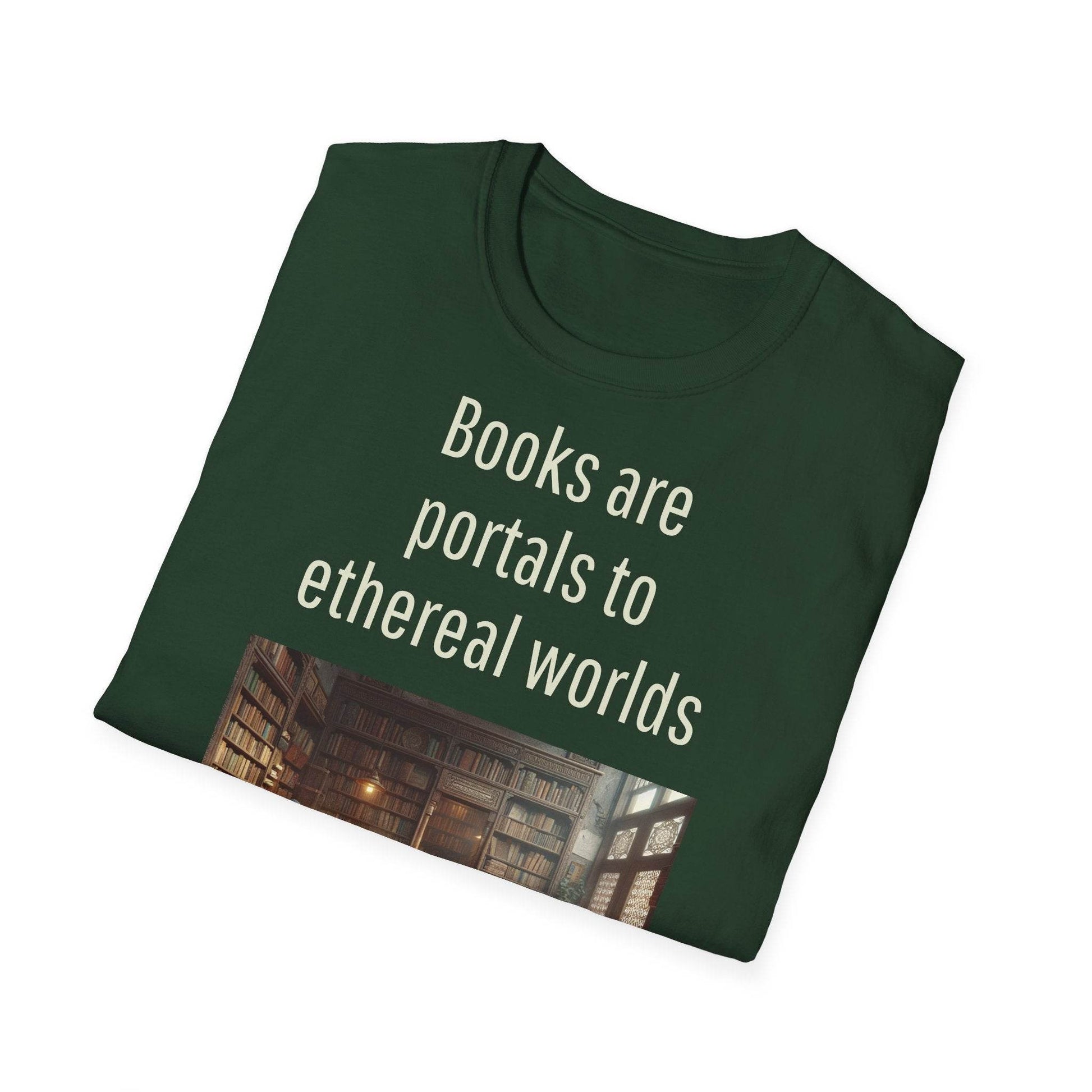 Unisex Softstyle T-Shirt - Portal Design for Book Lovers - The Dreamer's Bookshop.