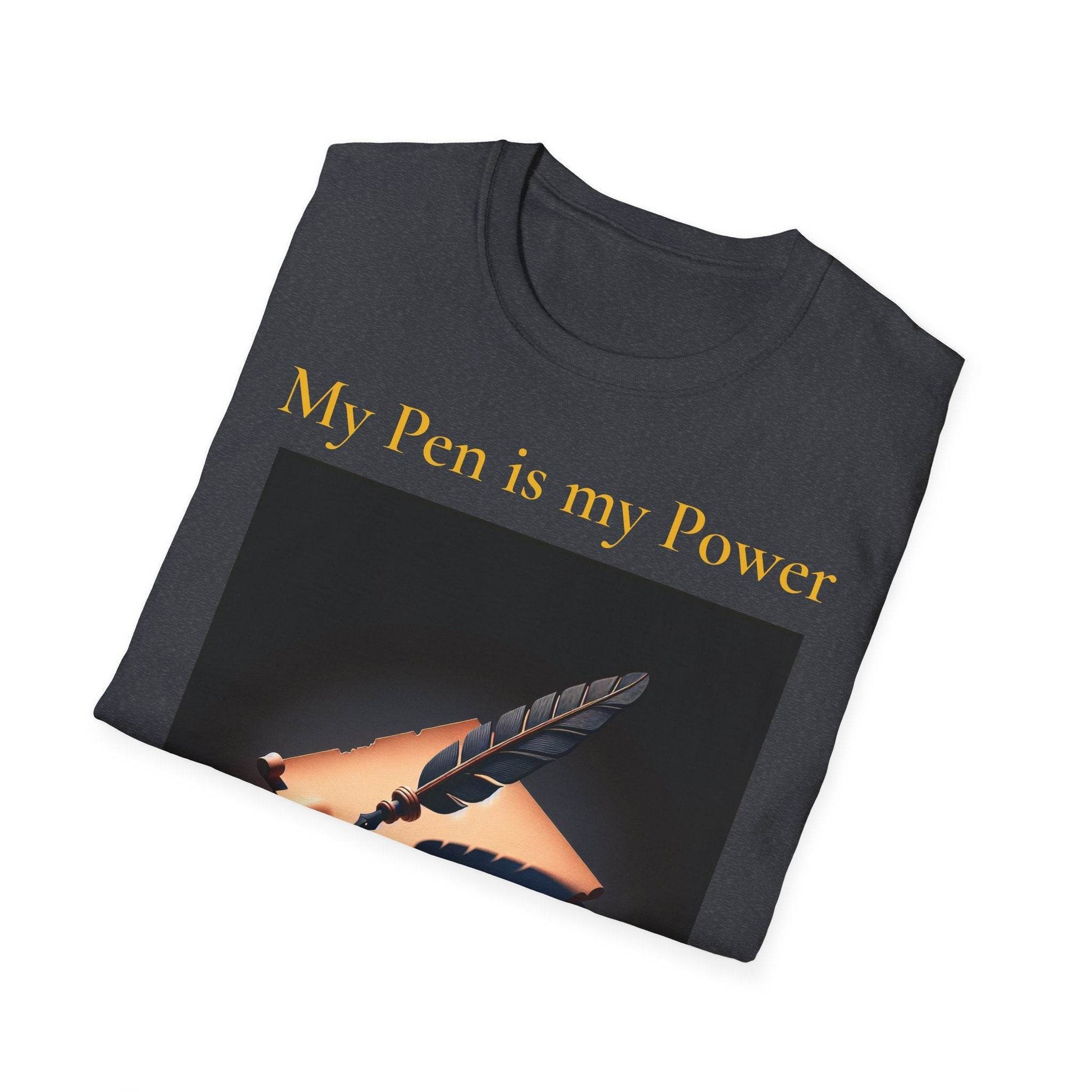 Inspirational Unisex Softstyle T-Shirt - 'My Pen' Motivational Design - The Dreamer's Bookshop.