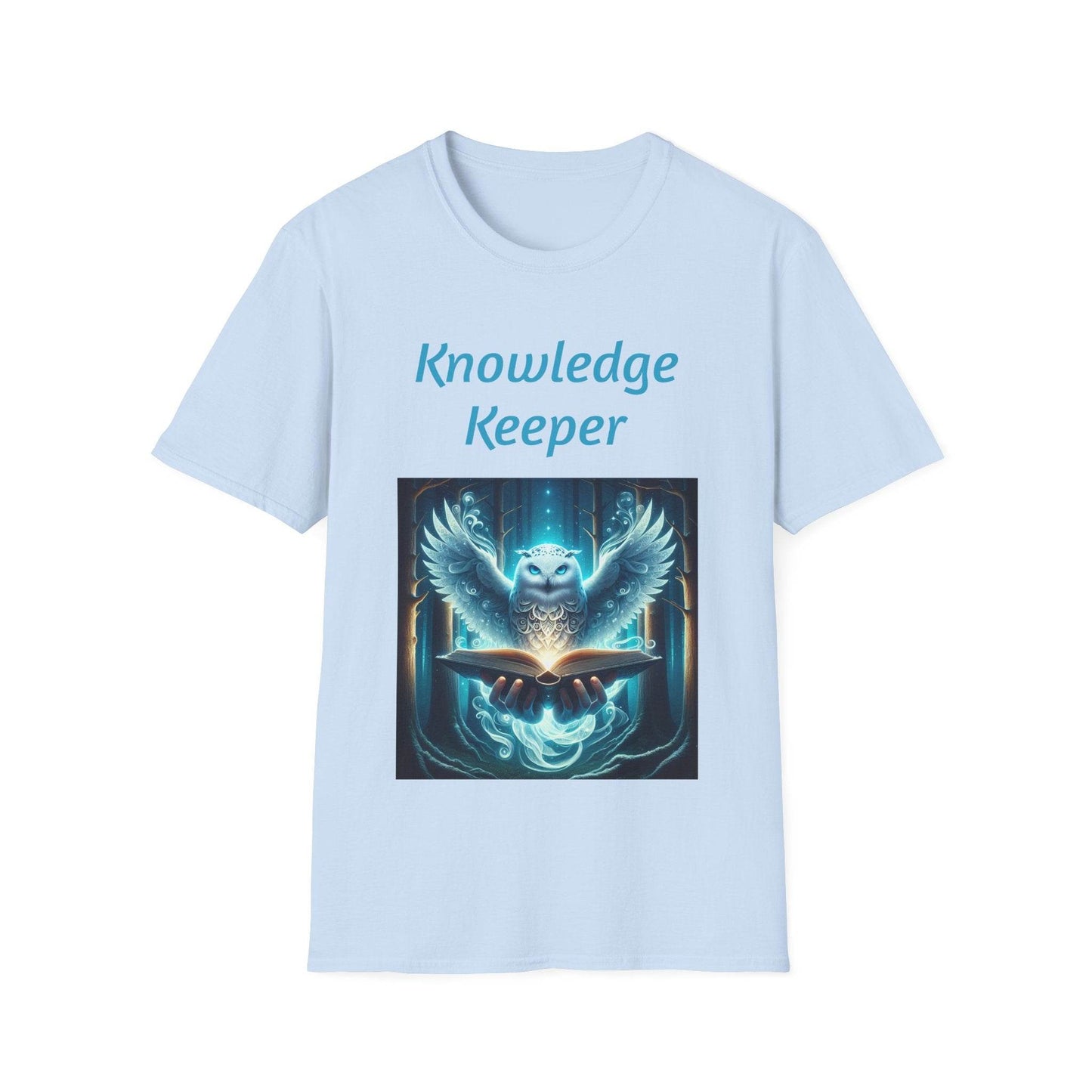 Knowledge Keeper Graphic T-Shirt - Unisex Softstyle Tee, Owl Design - Proud Reader - The Dreamer's Bookshop.