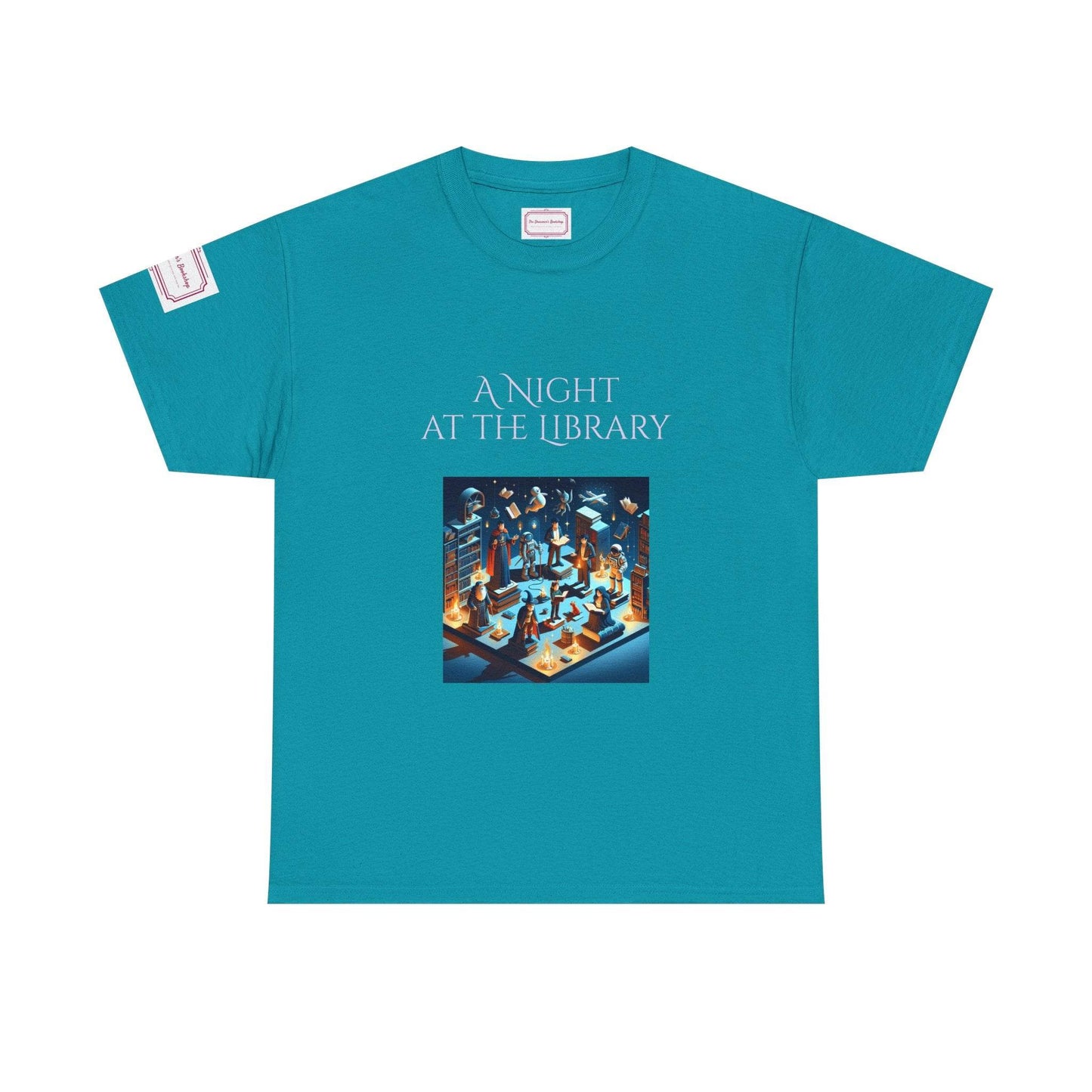 Night at the Library - Unisex Heavy Cotton Tee - Perfect for Book Lovers - The Dreamer's Bookshop.