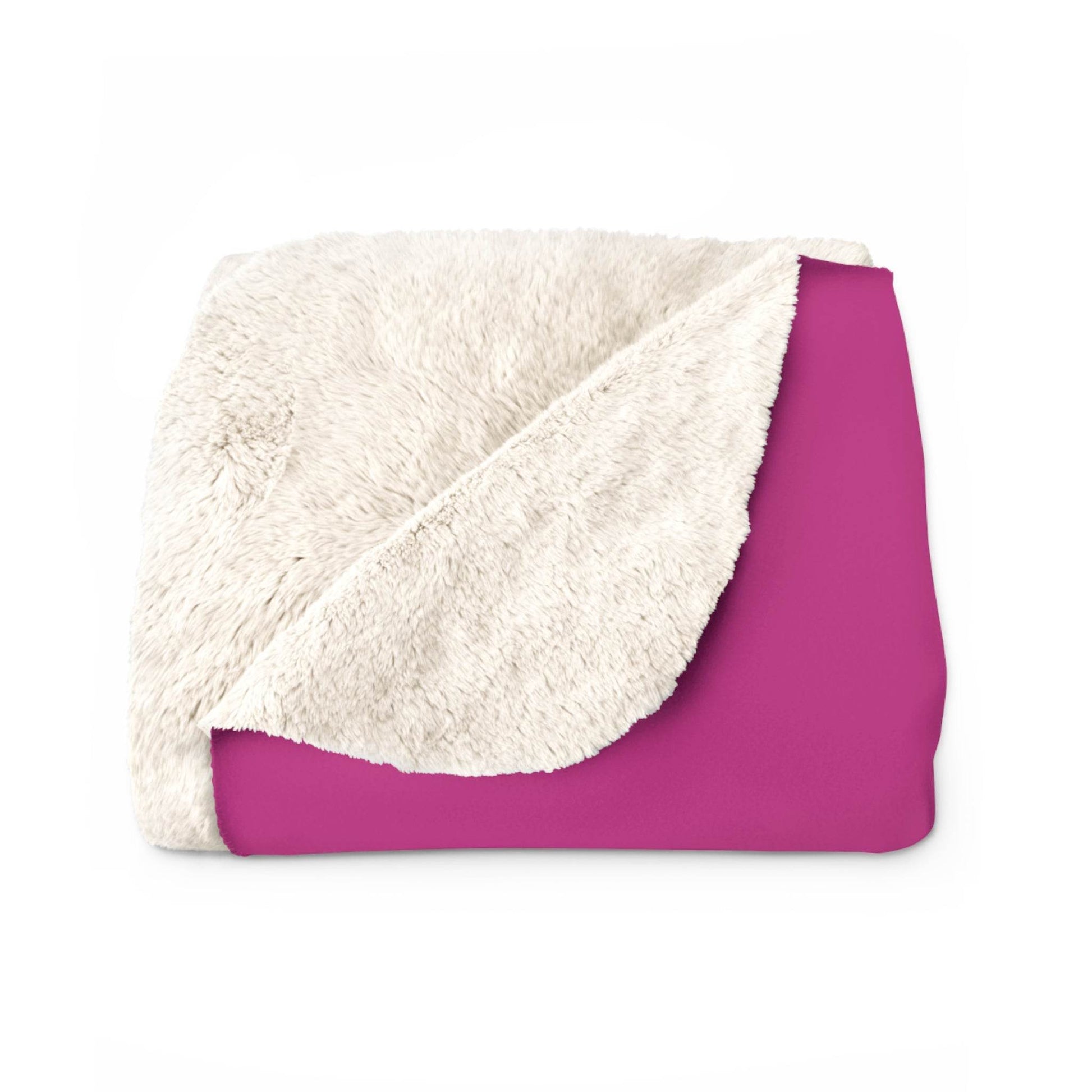 Pink Cozy Sherpa Fleece Blanket - 'The Dreamer's Bookshop' Design - The Dreamer's Bookshop.