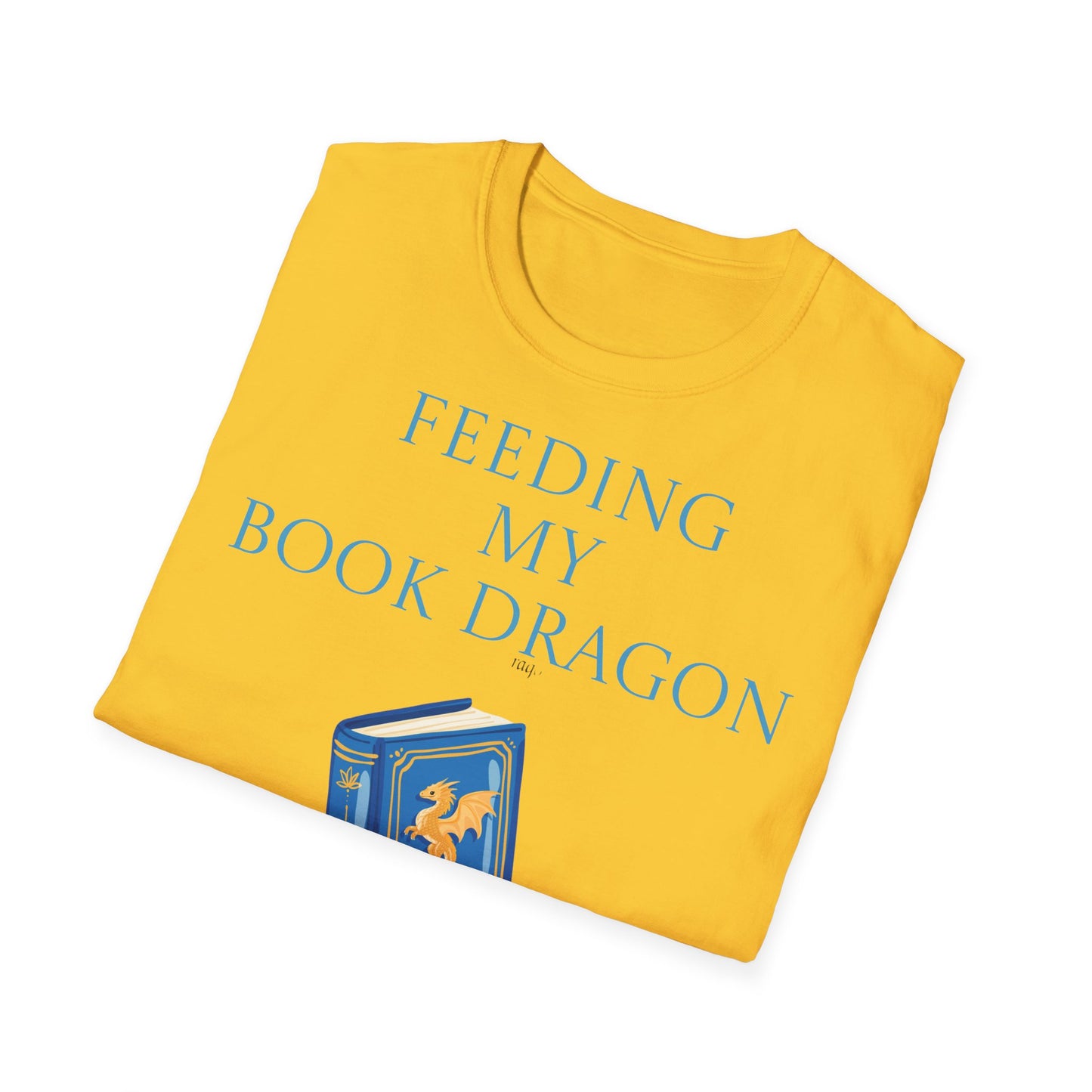 Inspirational Unisex Softstyle T-Shirt - 'Book Dragon' Motivational Design