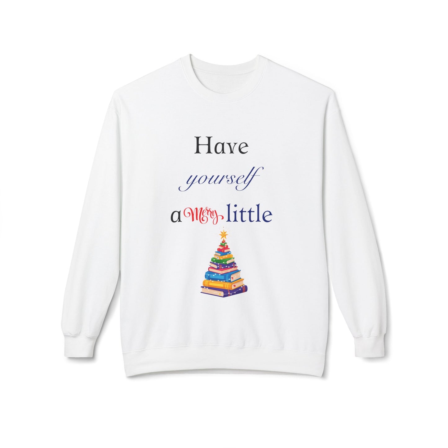 A Merry Little Bookmas - Fleece Crewneck Sweatshirt - Unisex Midweight