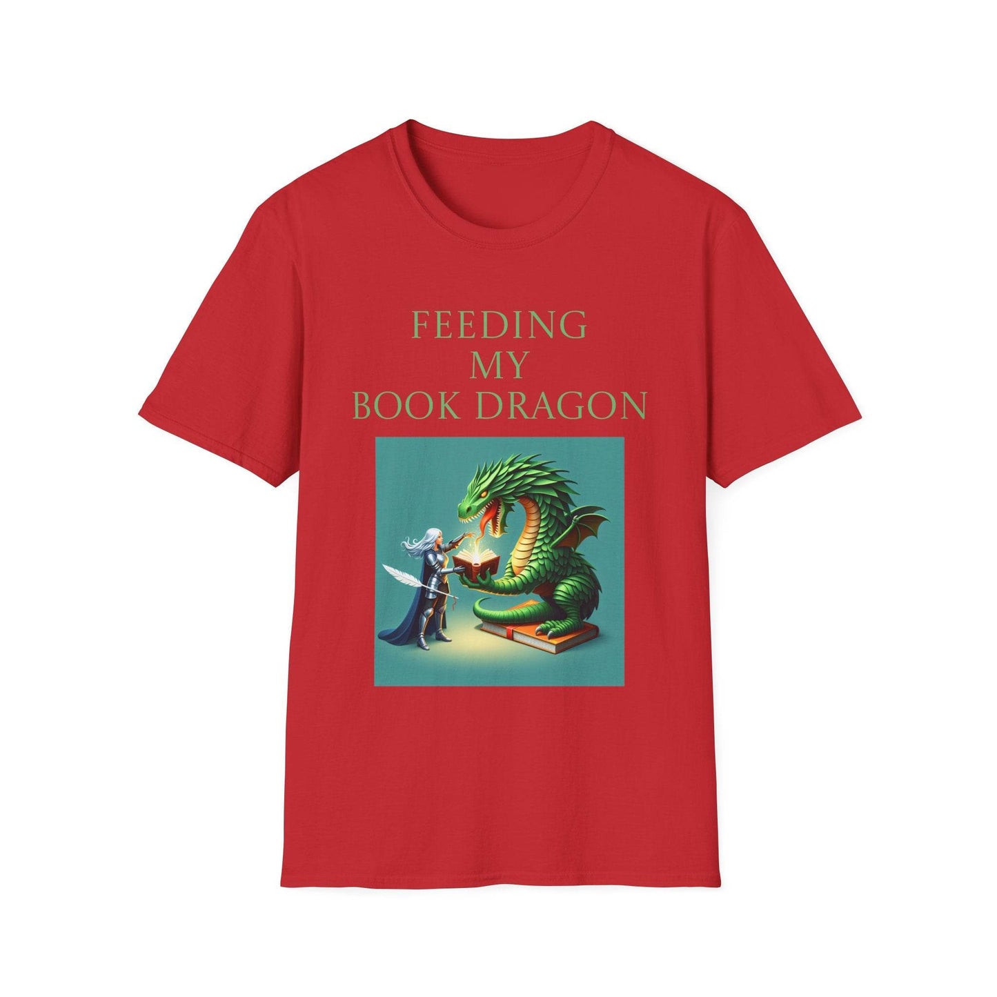 Unisex Softstyle T-Shirt - 'Book Dragon' - The Dreamer's Bookshop.