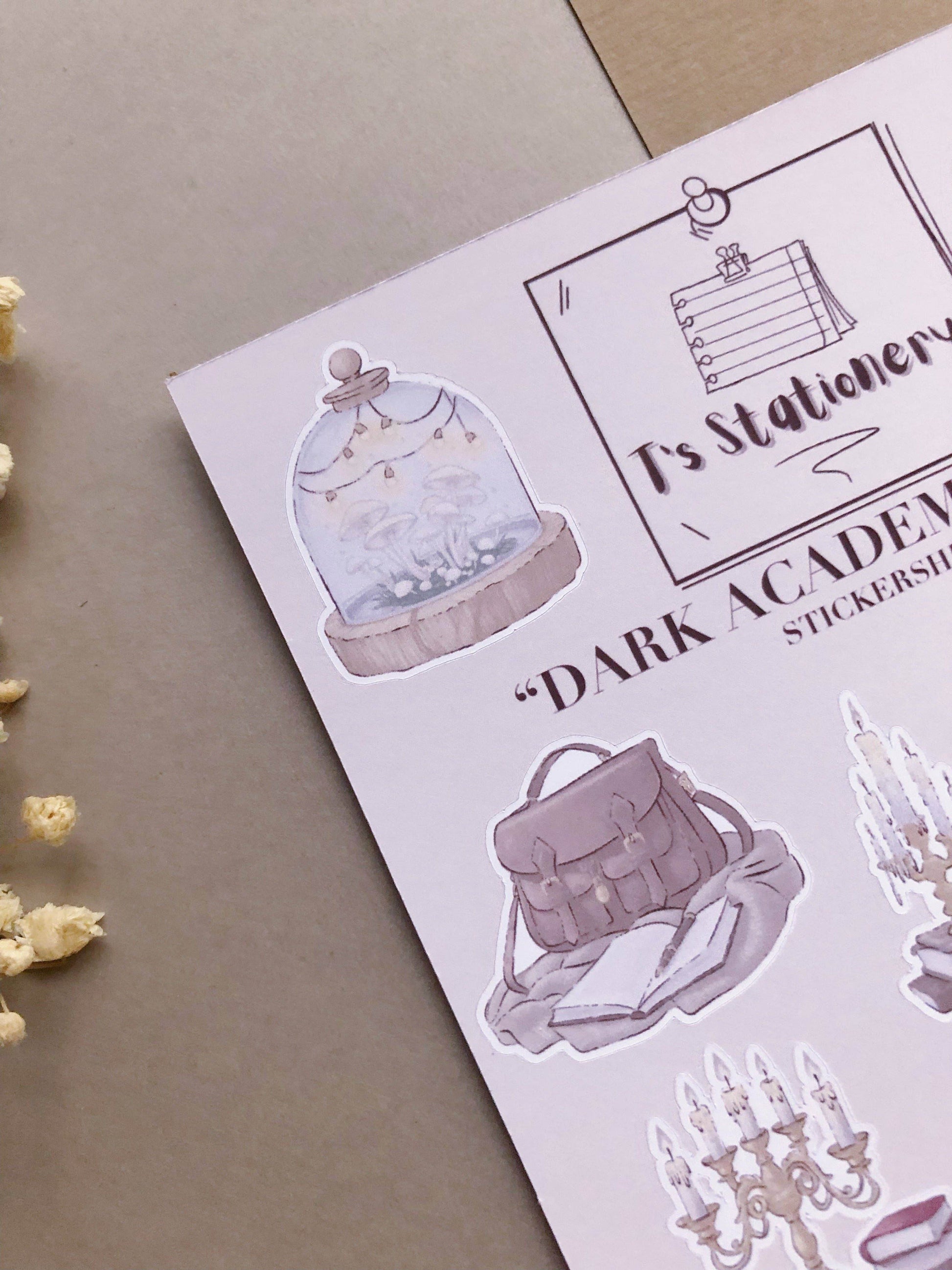T's Stationery - Stickervel „Dark Academia Days” - The Dreamer's Bookshop.