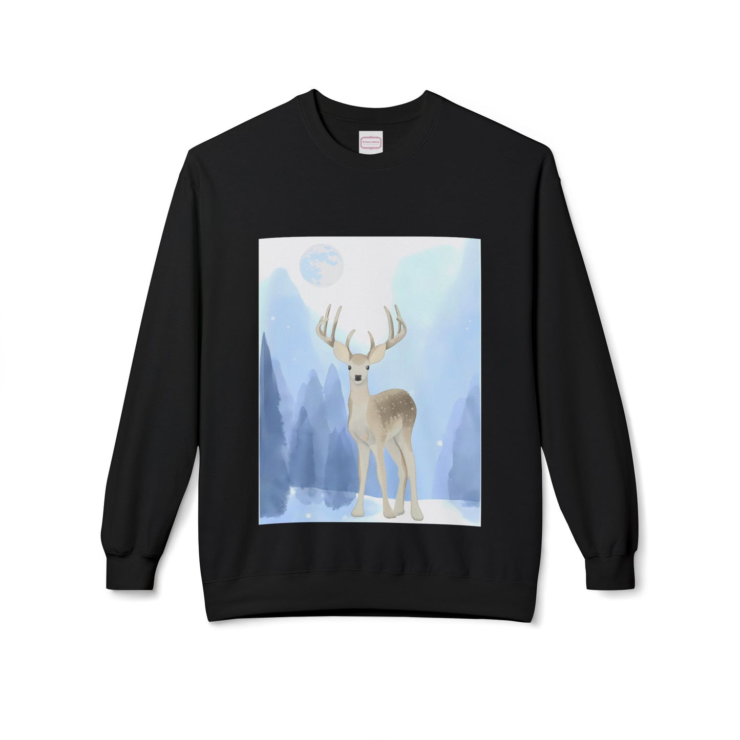 Winter Deer - Unisex Fleece Crewneck Sweatshirt