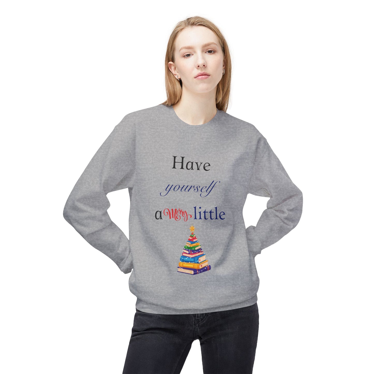 A Merry Little BookMas - Unisex Fleece Crewneck Sweatshirt - Ideal Gift