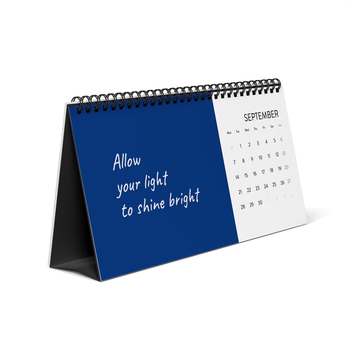 2026 Motivational Desk Calendar — Spiral-Bound Grid Planner (The Dreamer’s Bookshop Design)