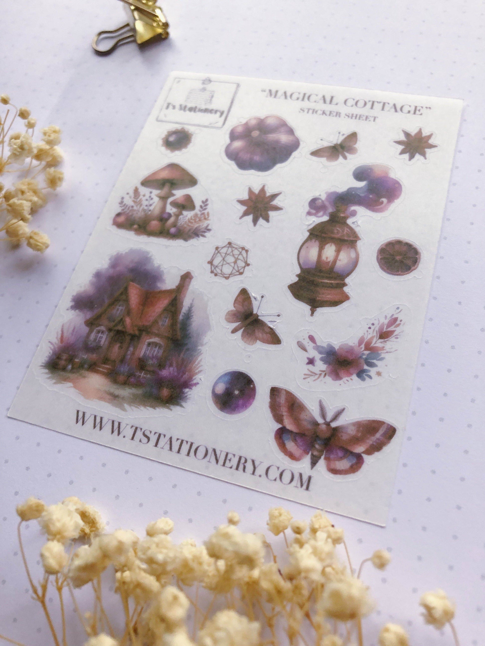 T's Stationery - Washi-stickervel „Magical Cottage” - The Dreamer's Bookshop.