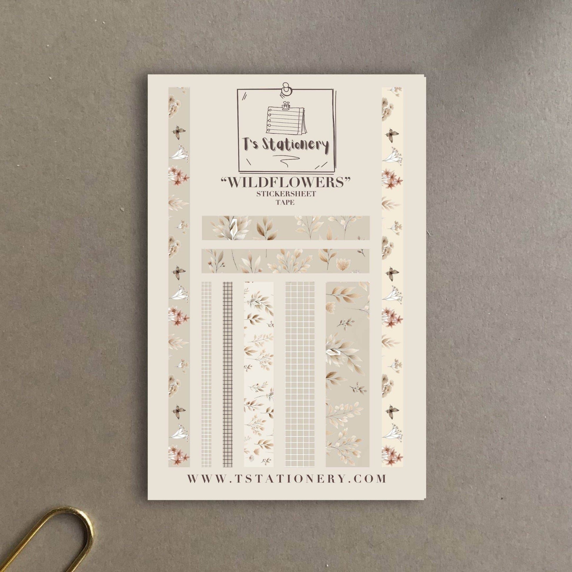 T's Stationery - Stickerveltape „Wildflower” - The Dreamer's Bookshop.