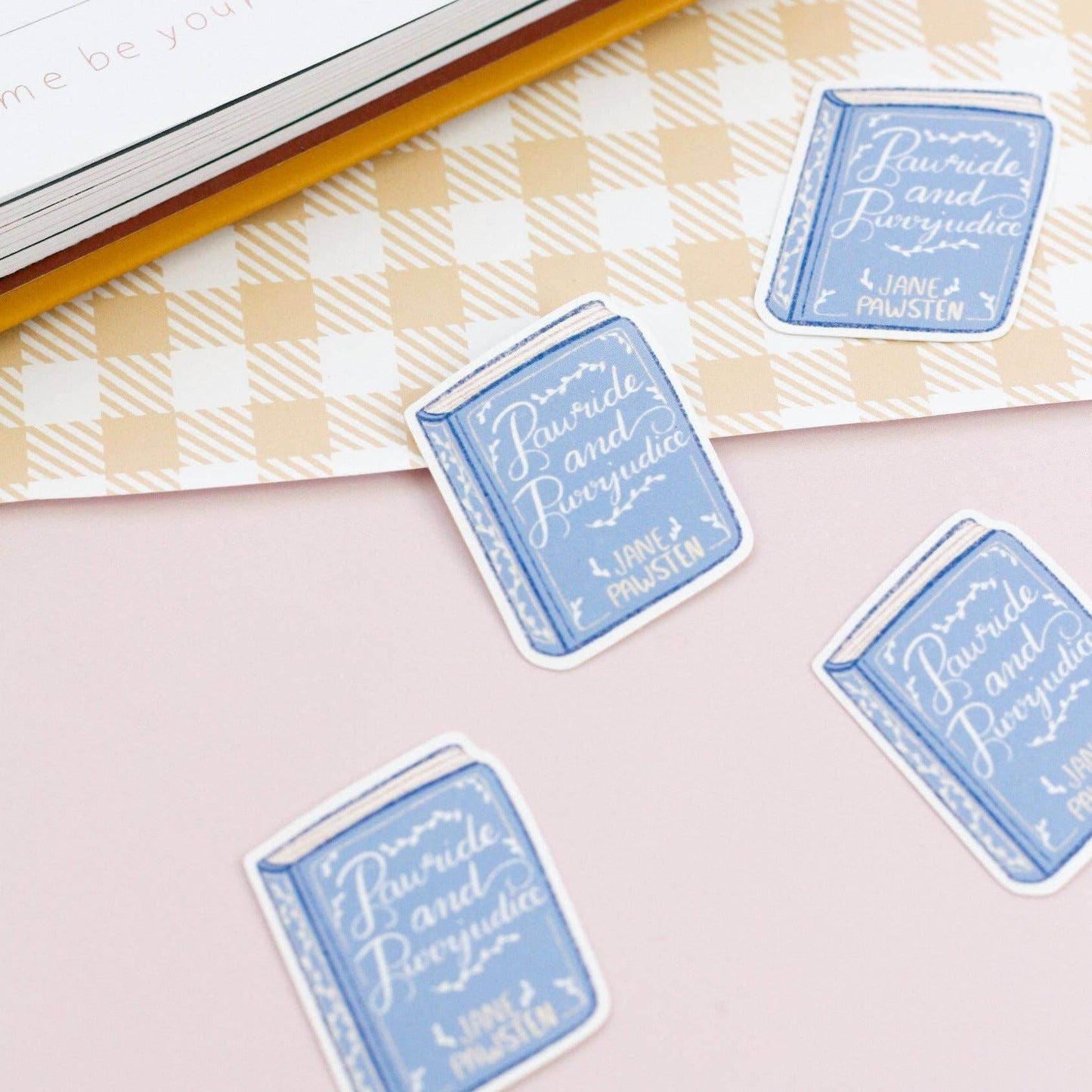 My Sweet Paper Card - Pawride and Purrjudice - Kattenboeksticker - The Dreamer's Bookshop.