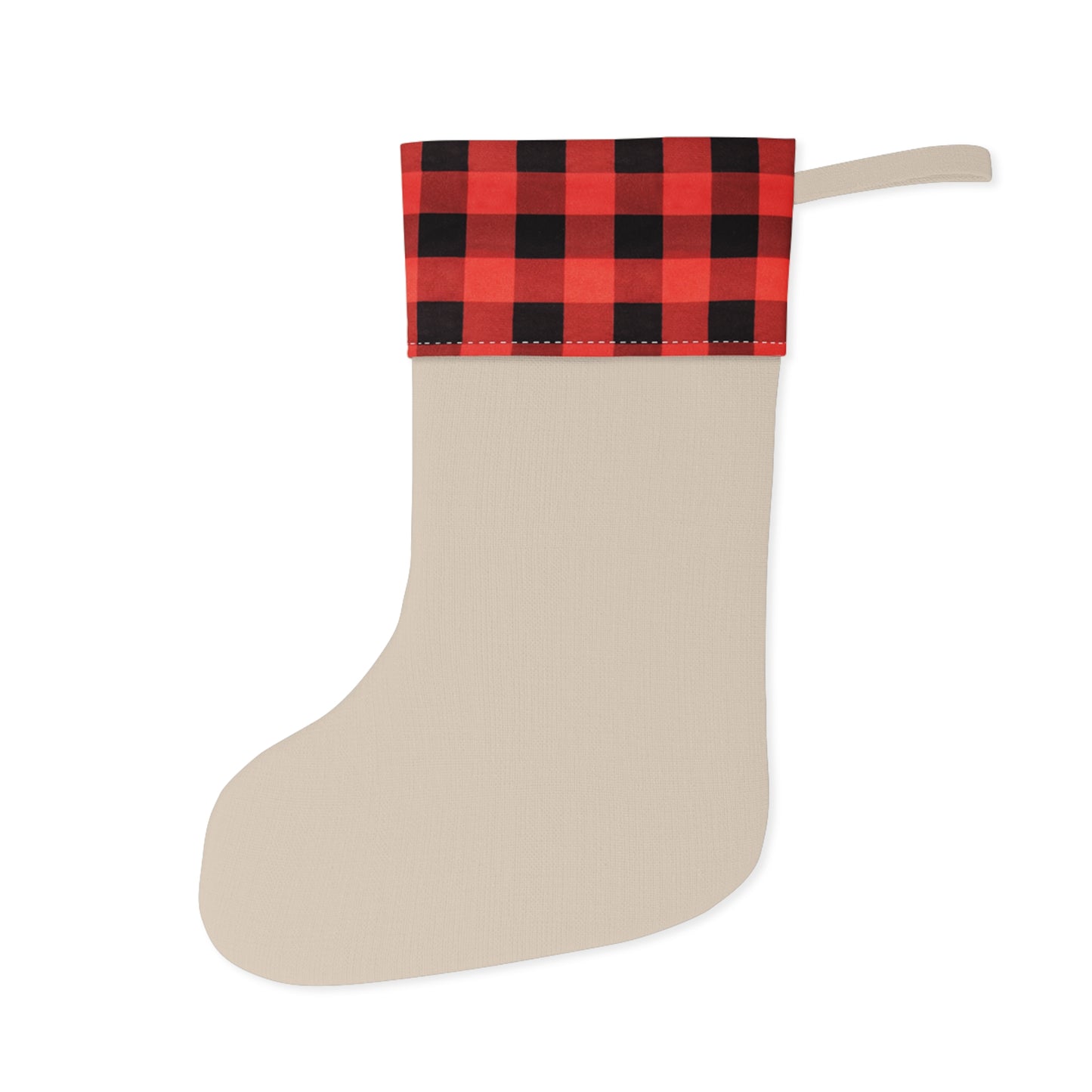 Christmas Stocking - "Have Yourself a Merry Little" Plaid Cuff Holiday Stocking