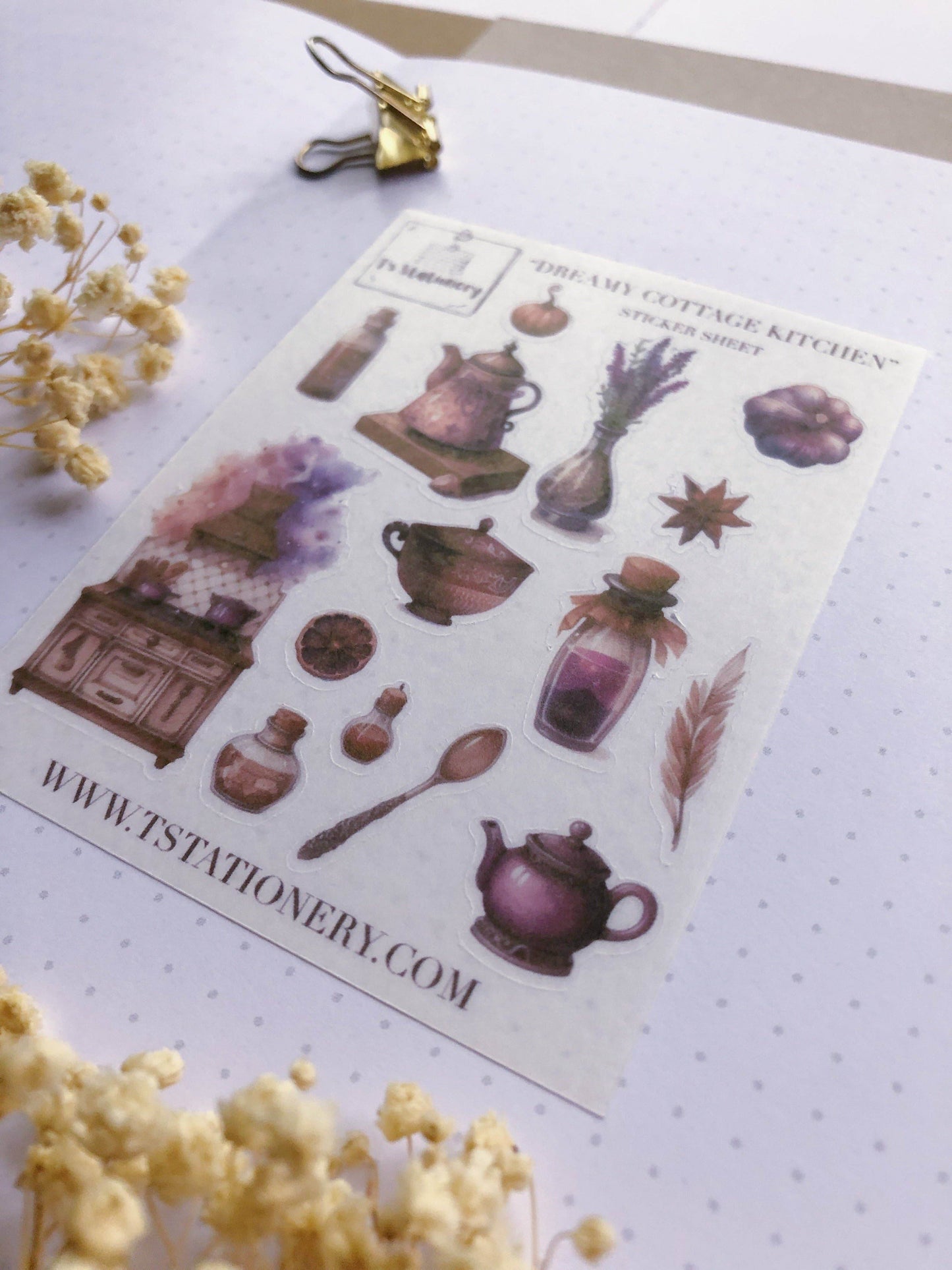 T's Stationery - Washi-stickervel „Dreamy Cottage Kitchen” - The Dreamer's Bookshop.