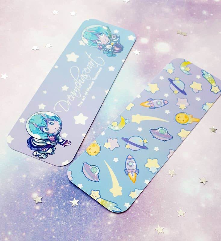 Dreamchaserart - Kawaii galaxy bladwijzer - The Dreamer's Bookshop.